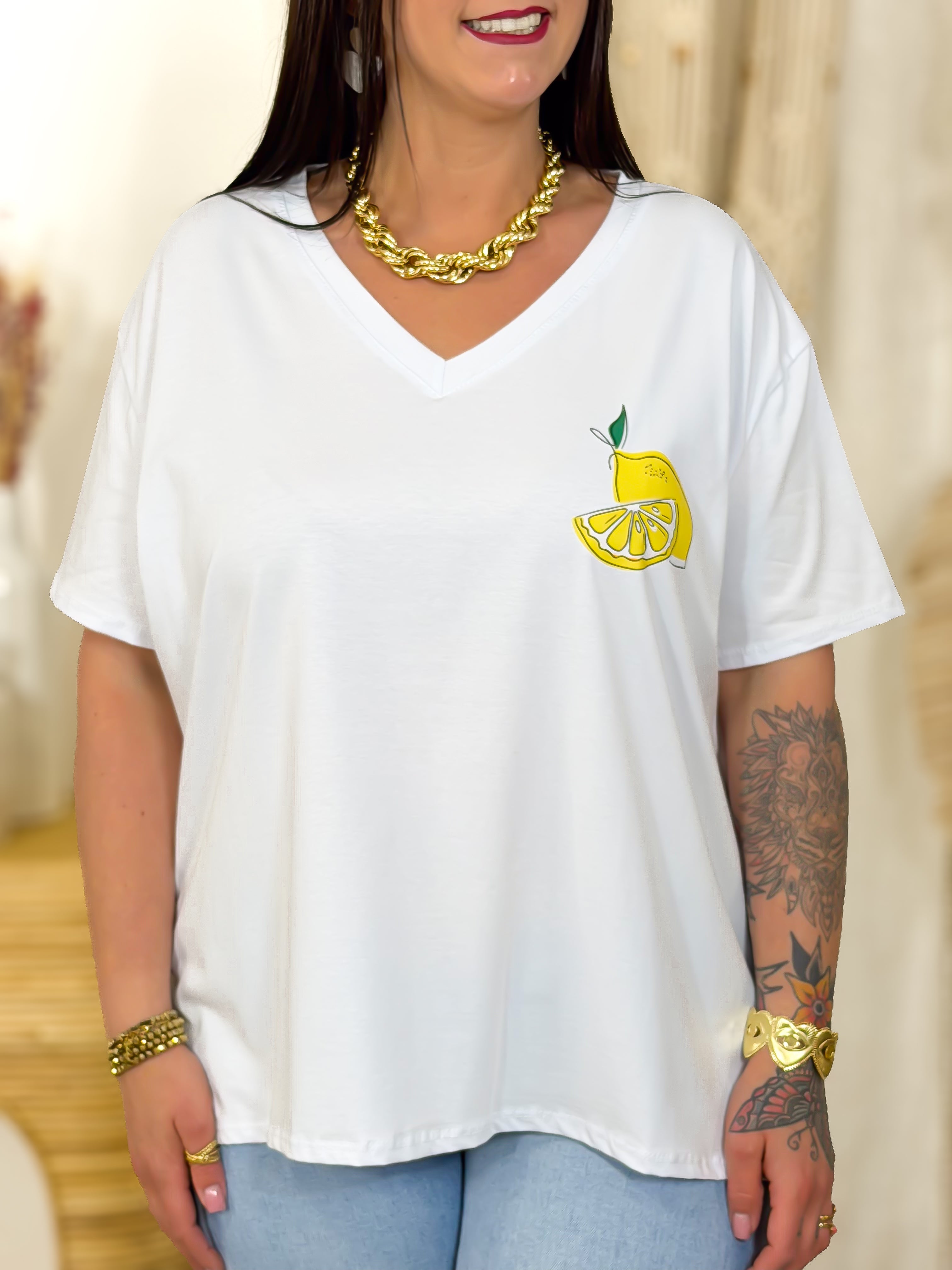 T-shirt - Leila - Geel