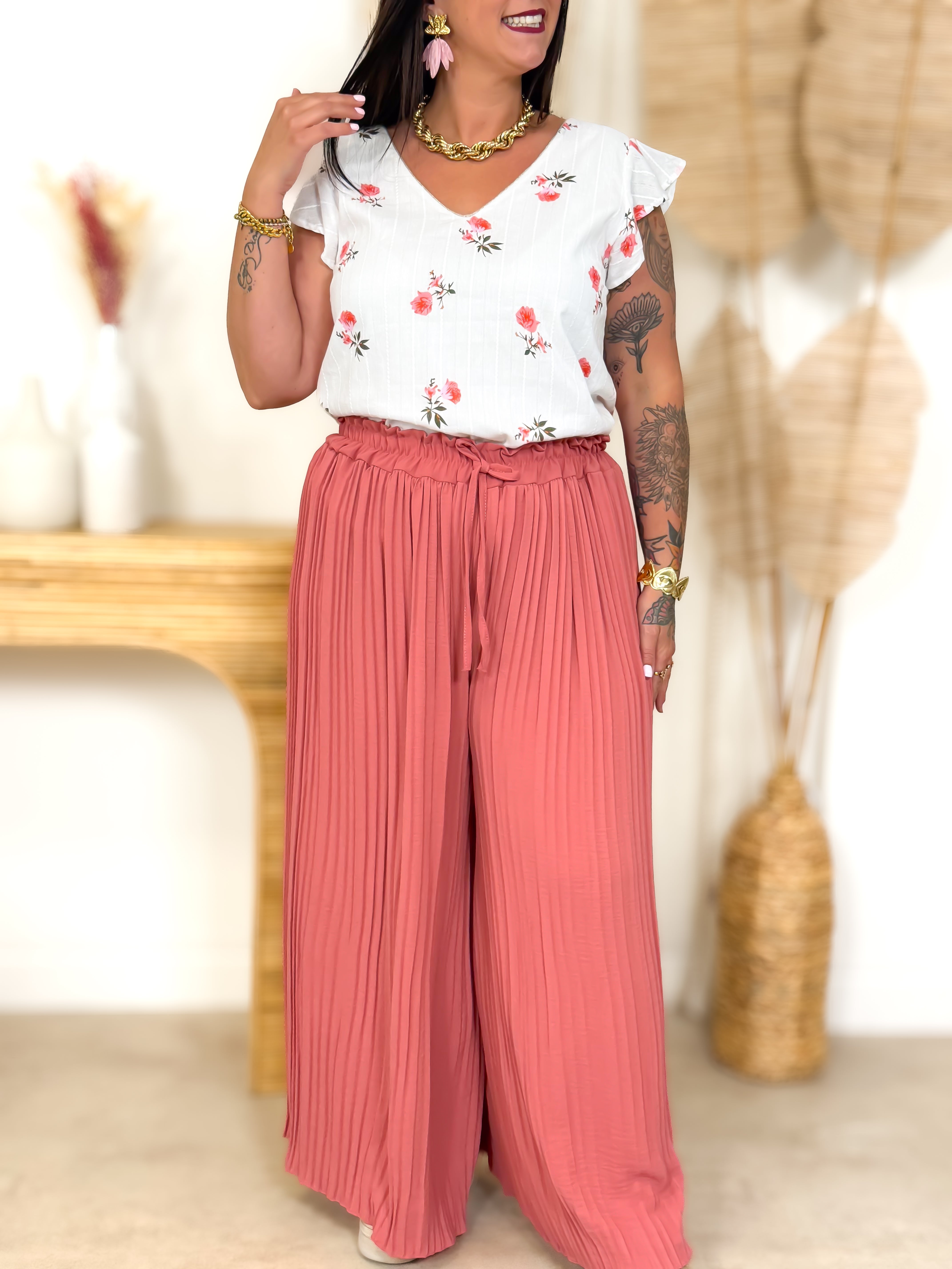 Blouse - Aria - Roze & Oranje