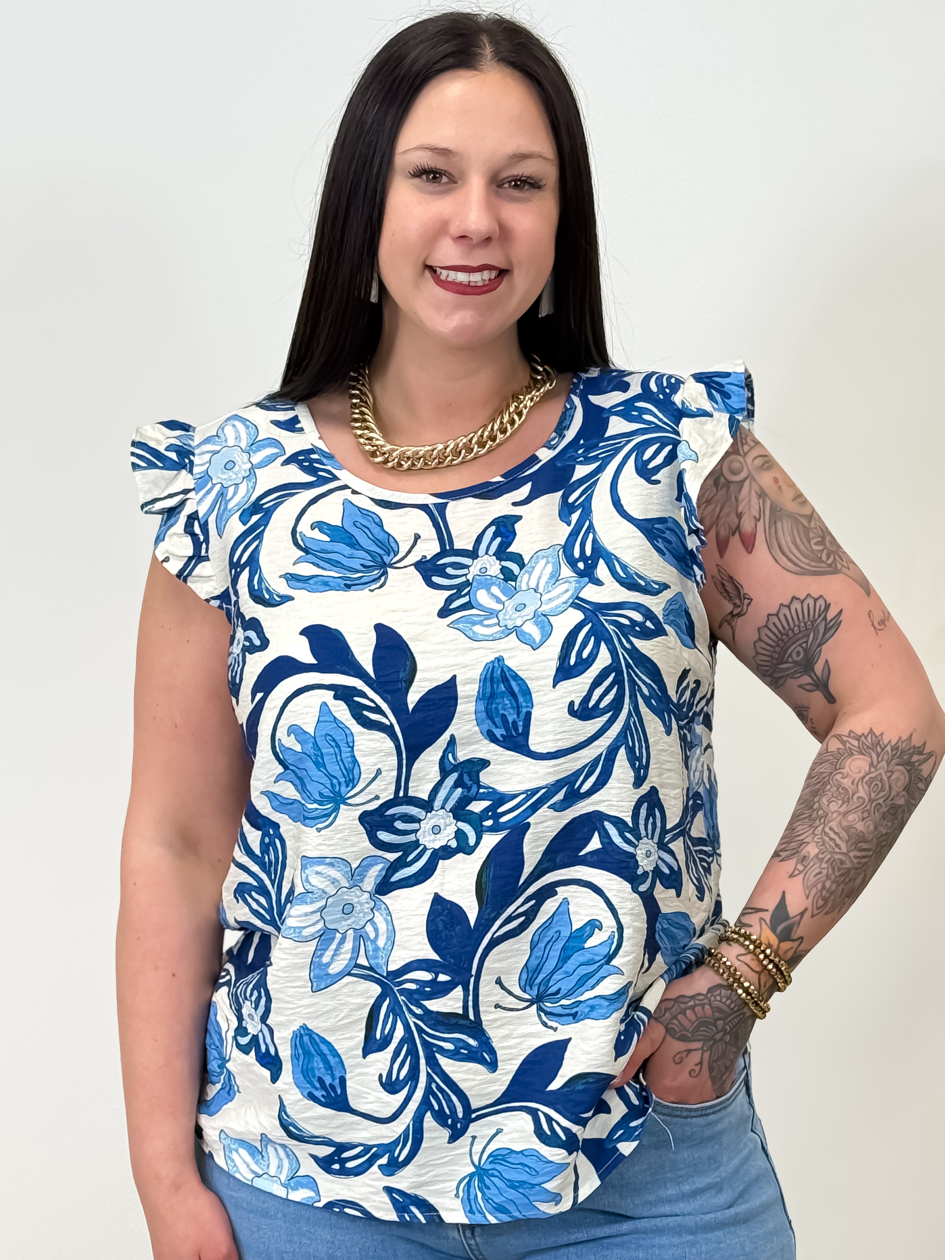 Blouse - Yasmina - Blauw