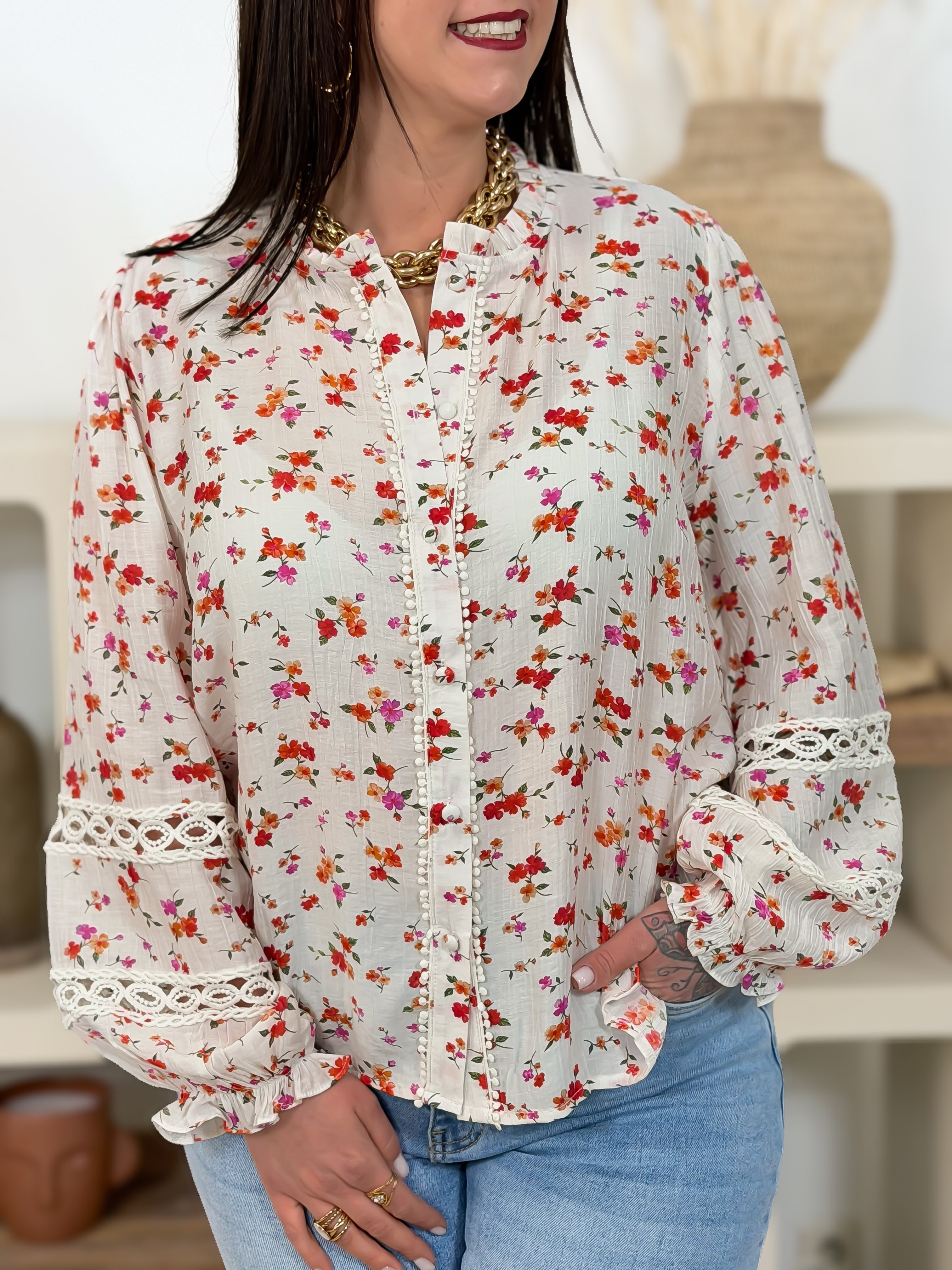 Chemisier - Nolia - Blanc & Corail