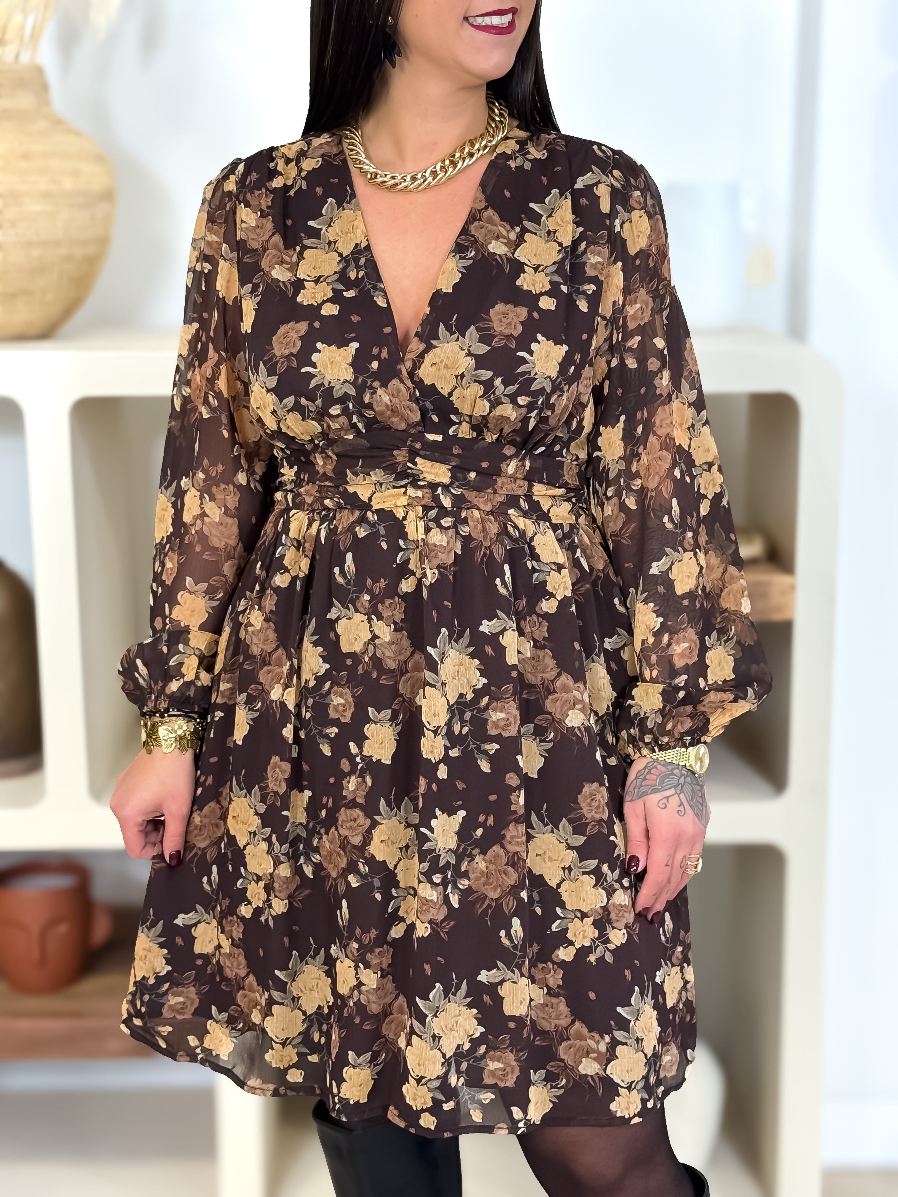 Robe courte - Jade - Brun