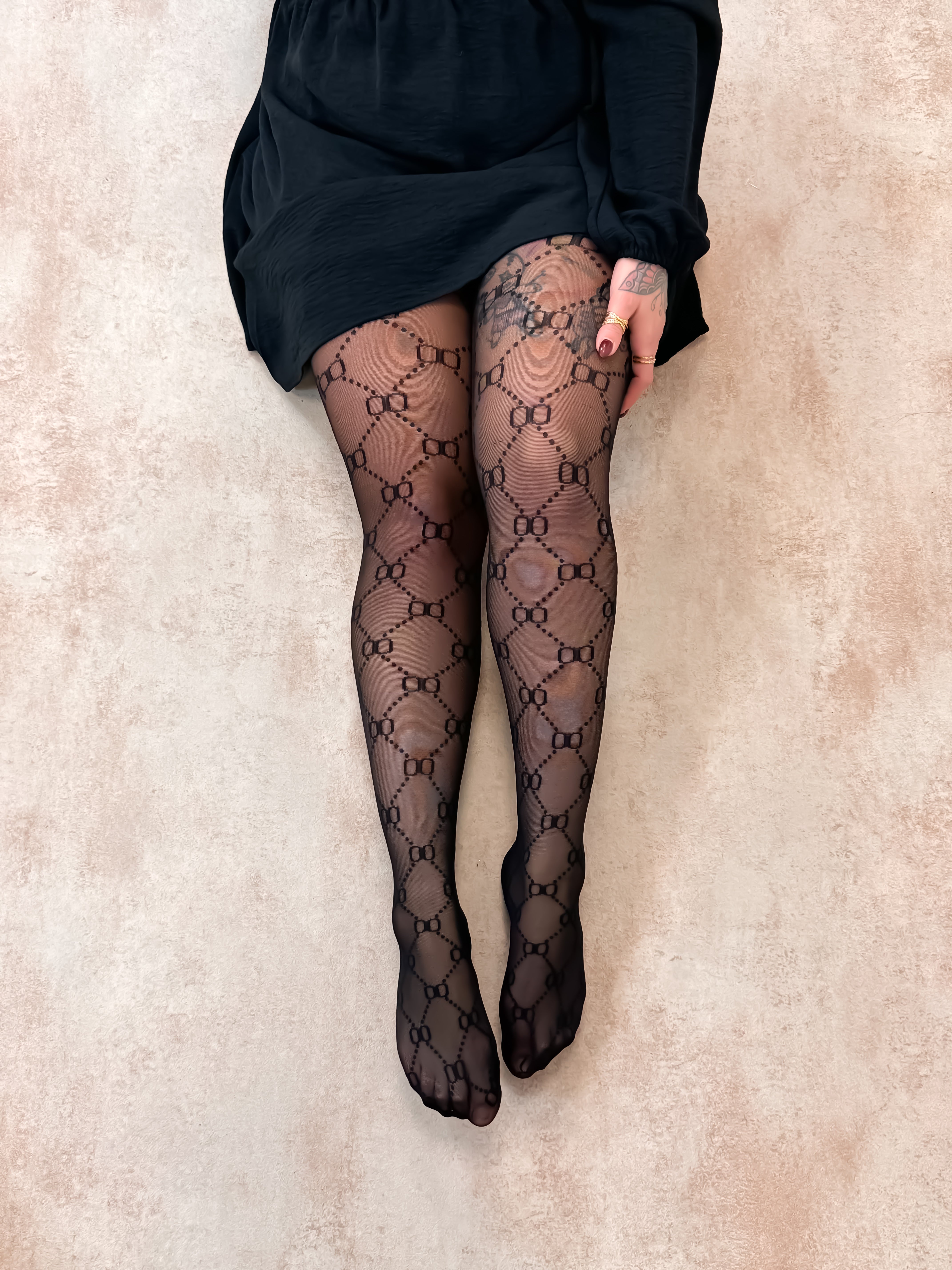 Bas Collant - Noeuds - Noir