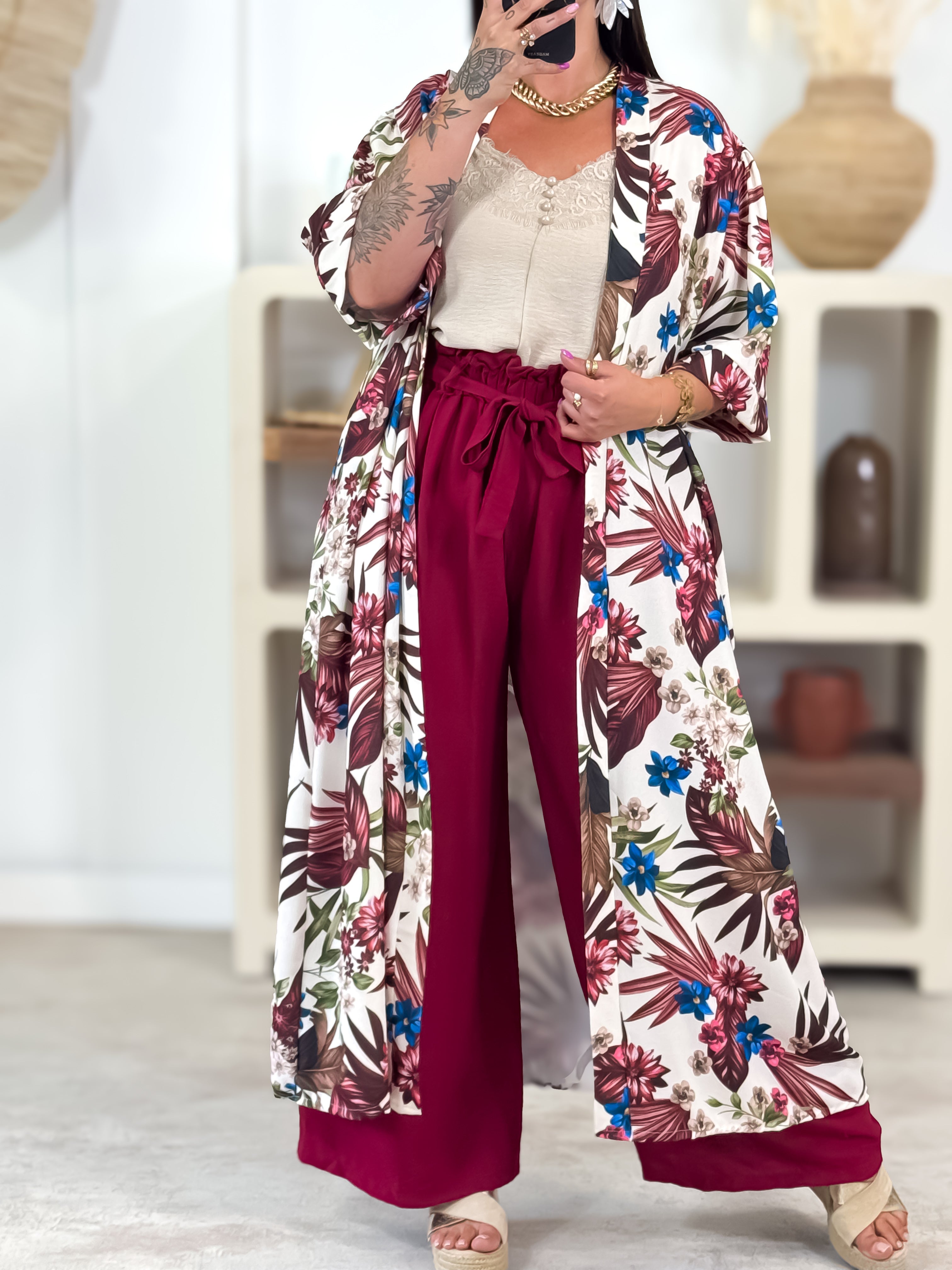 Pantalon fluide - Lorie - Bordeaux
