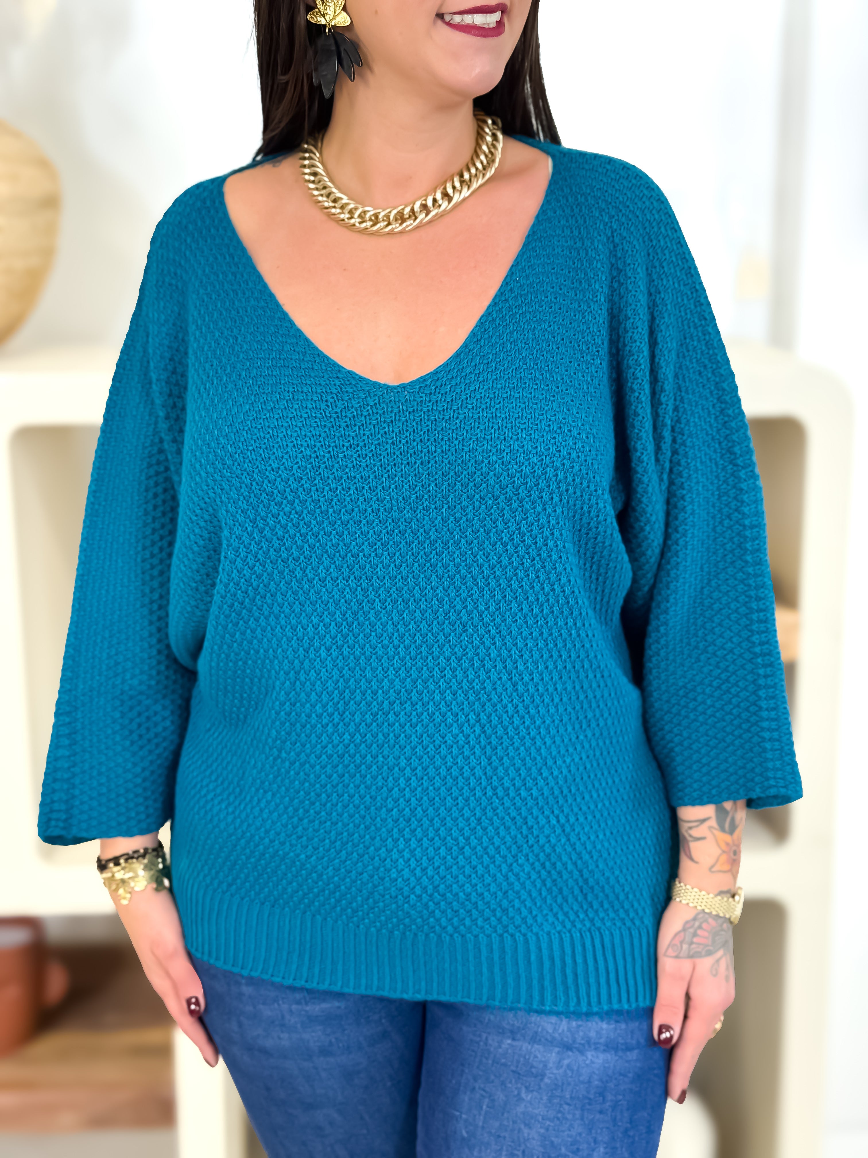 Pull - Alice - Bleu canard