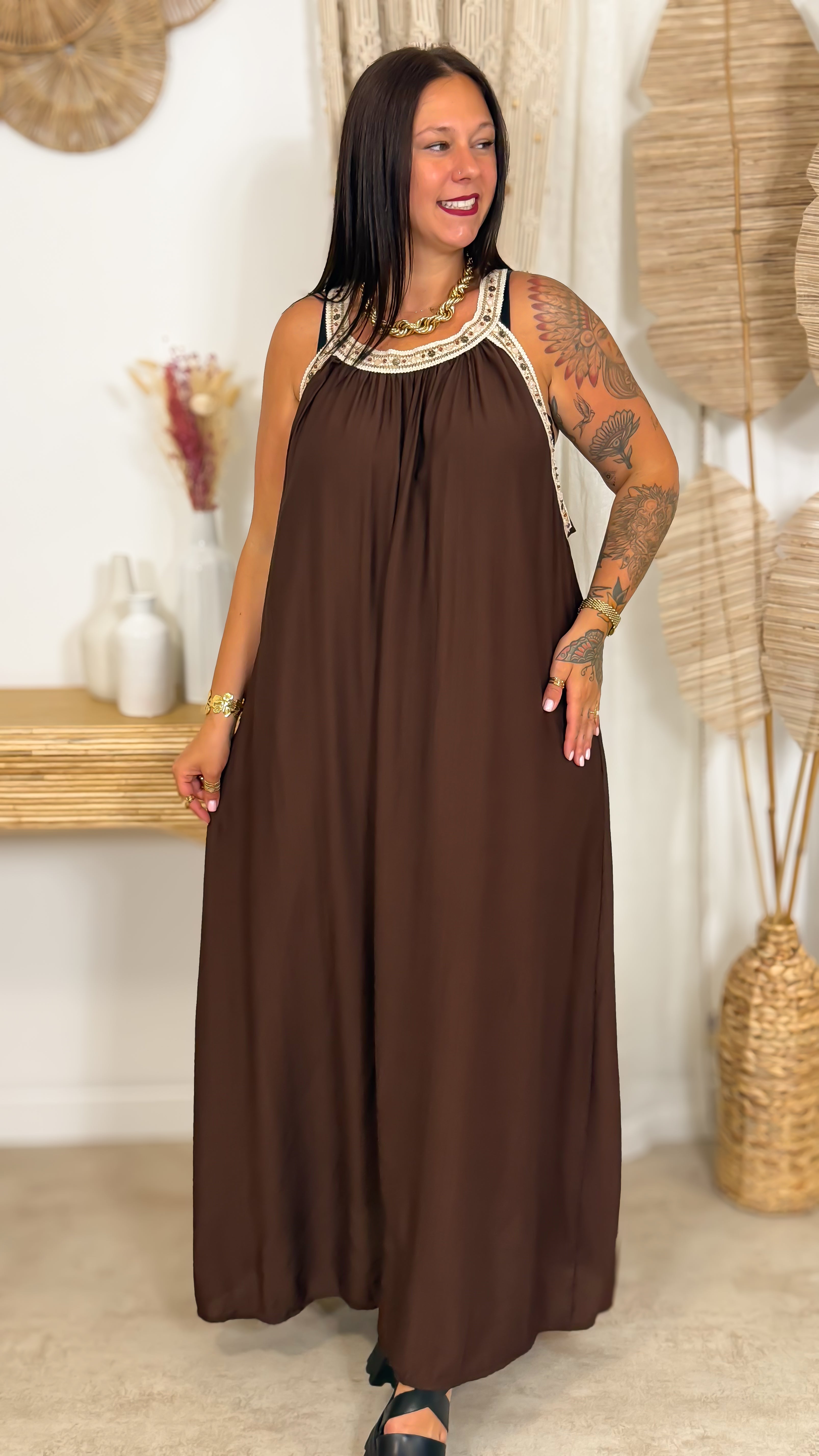 Robe Longue - Mathéa - Chocolat