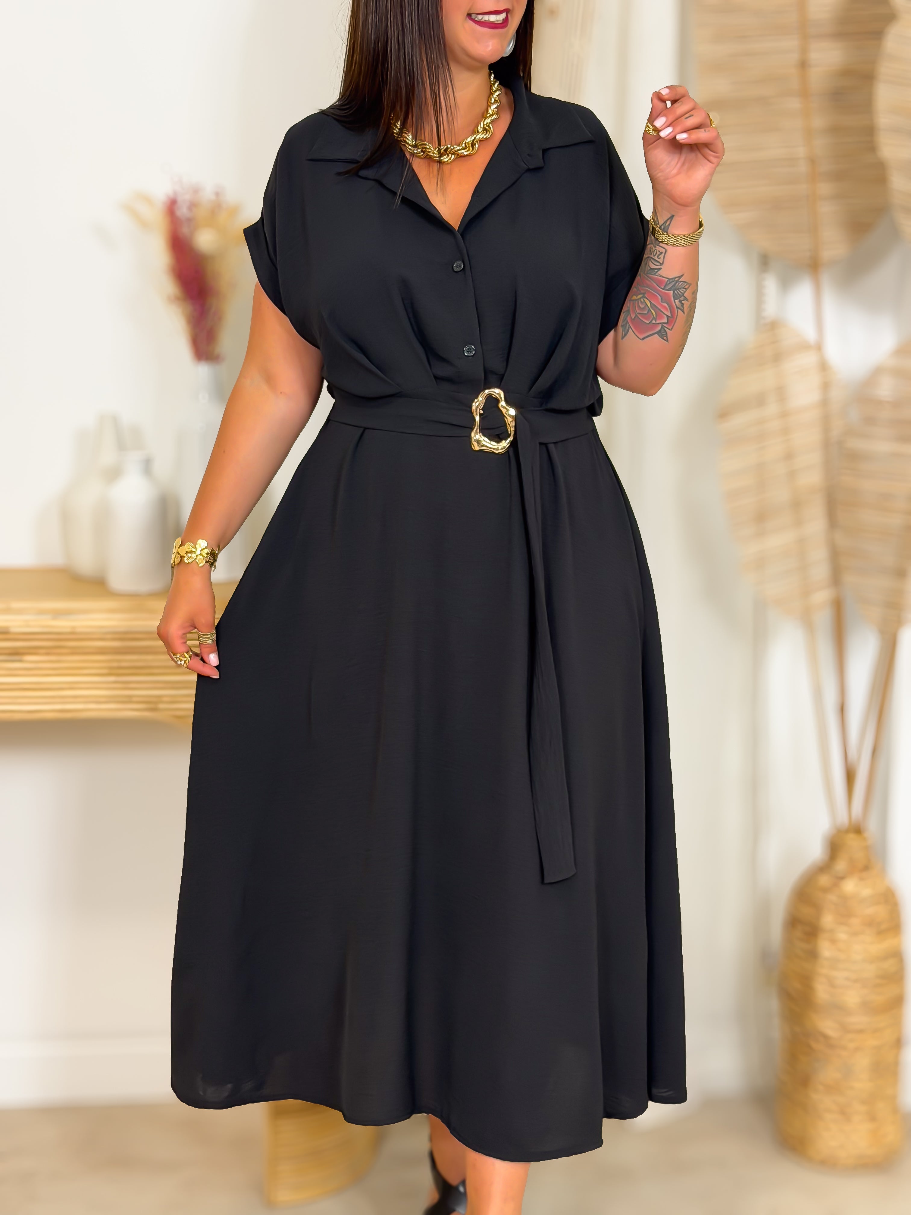 Robe Longue - Elia - Noir