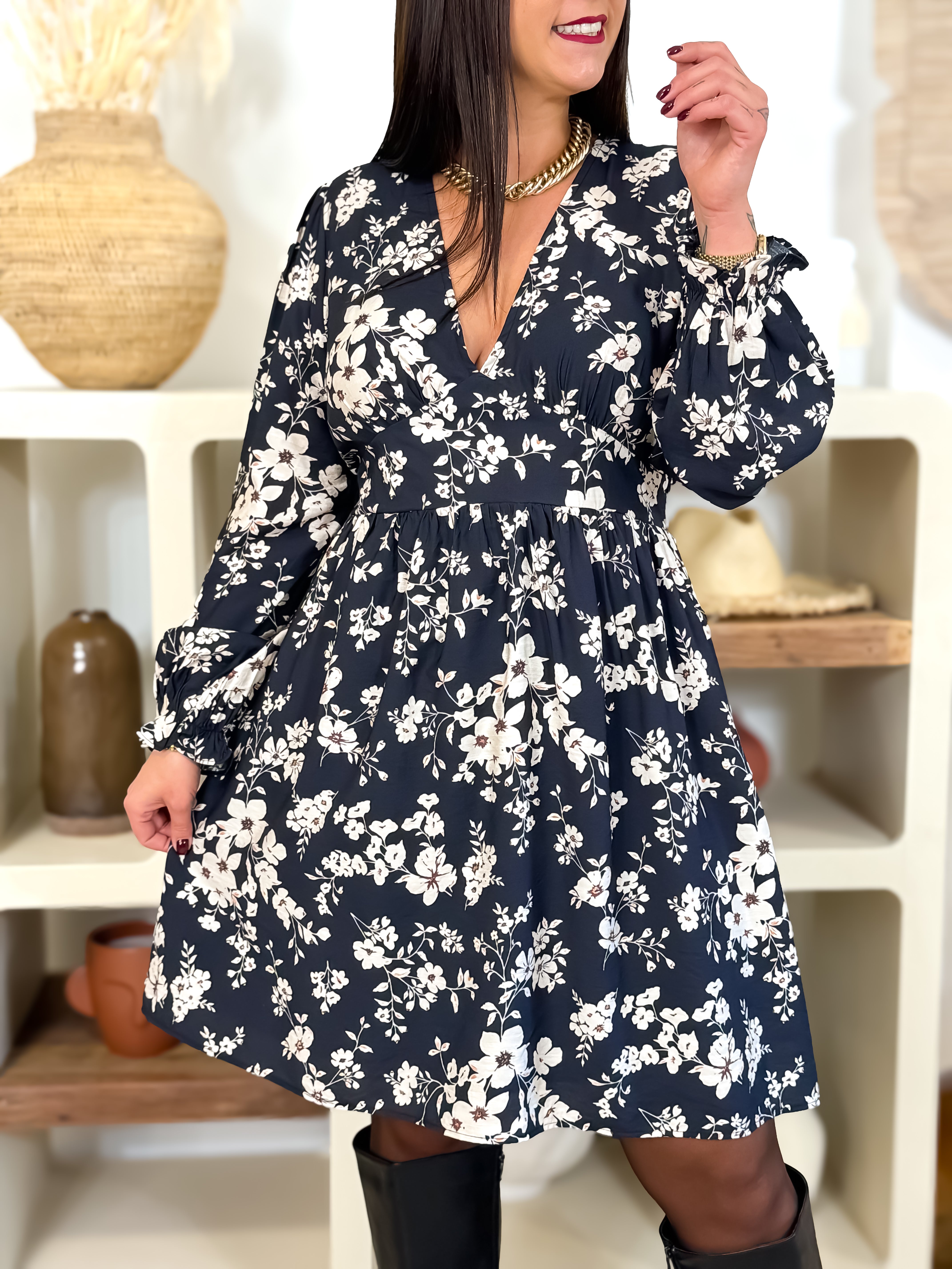 Robe courte - Mélissa - Noir & Blanc