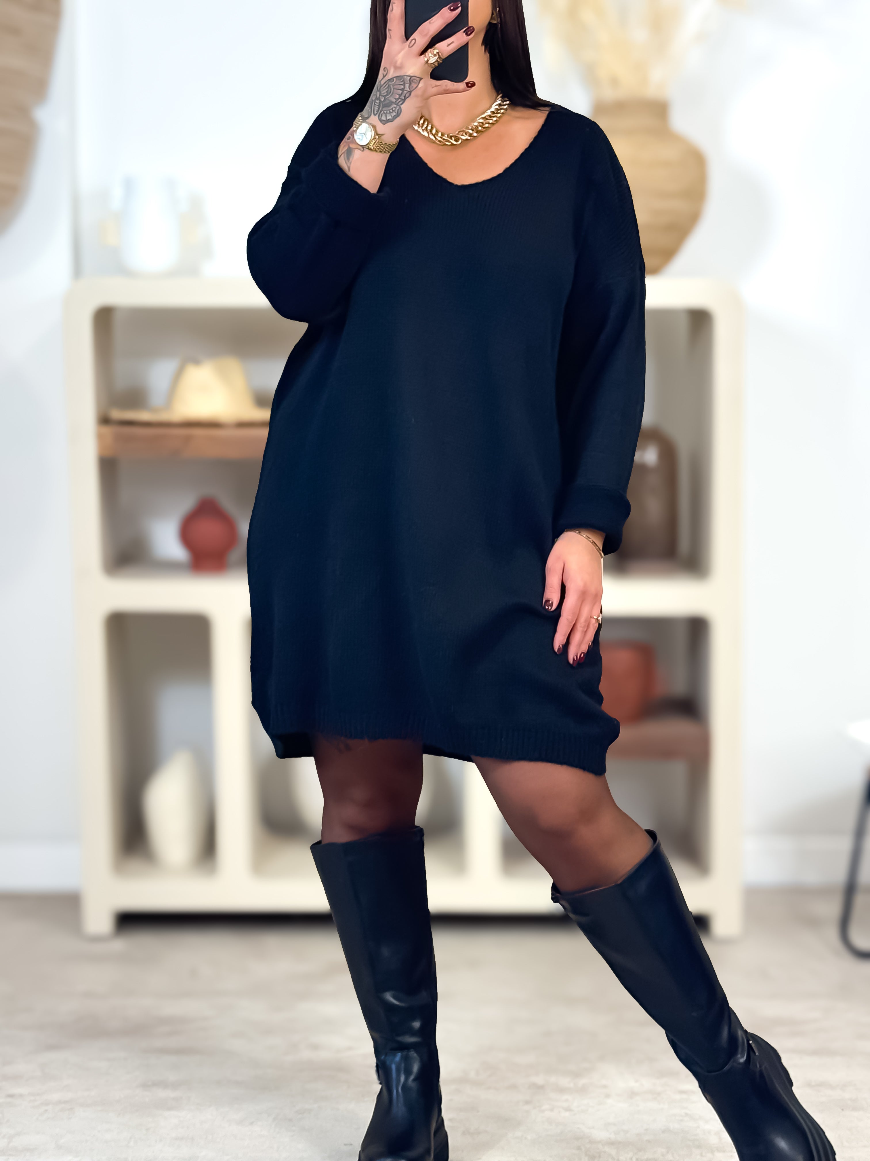 Robe pull - Derya - Noir