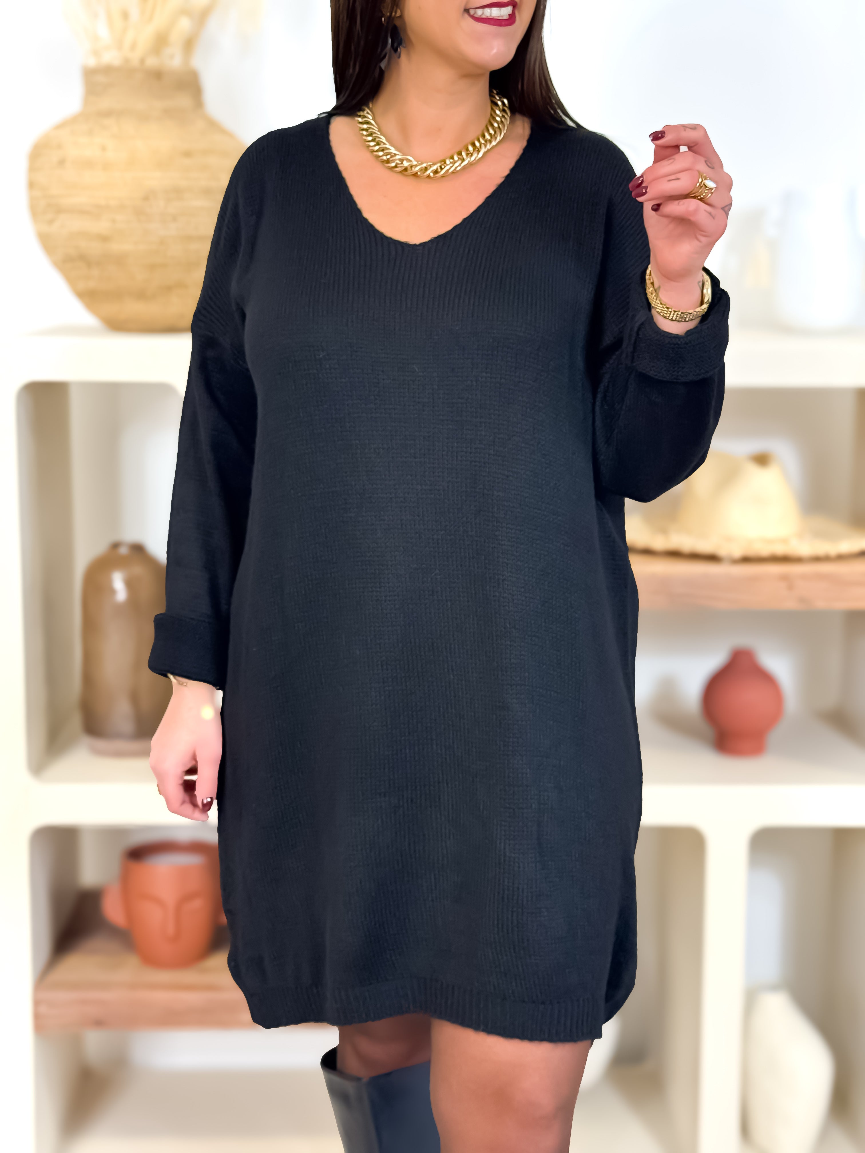 Robe pull - Derya - Noir