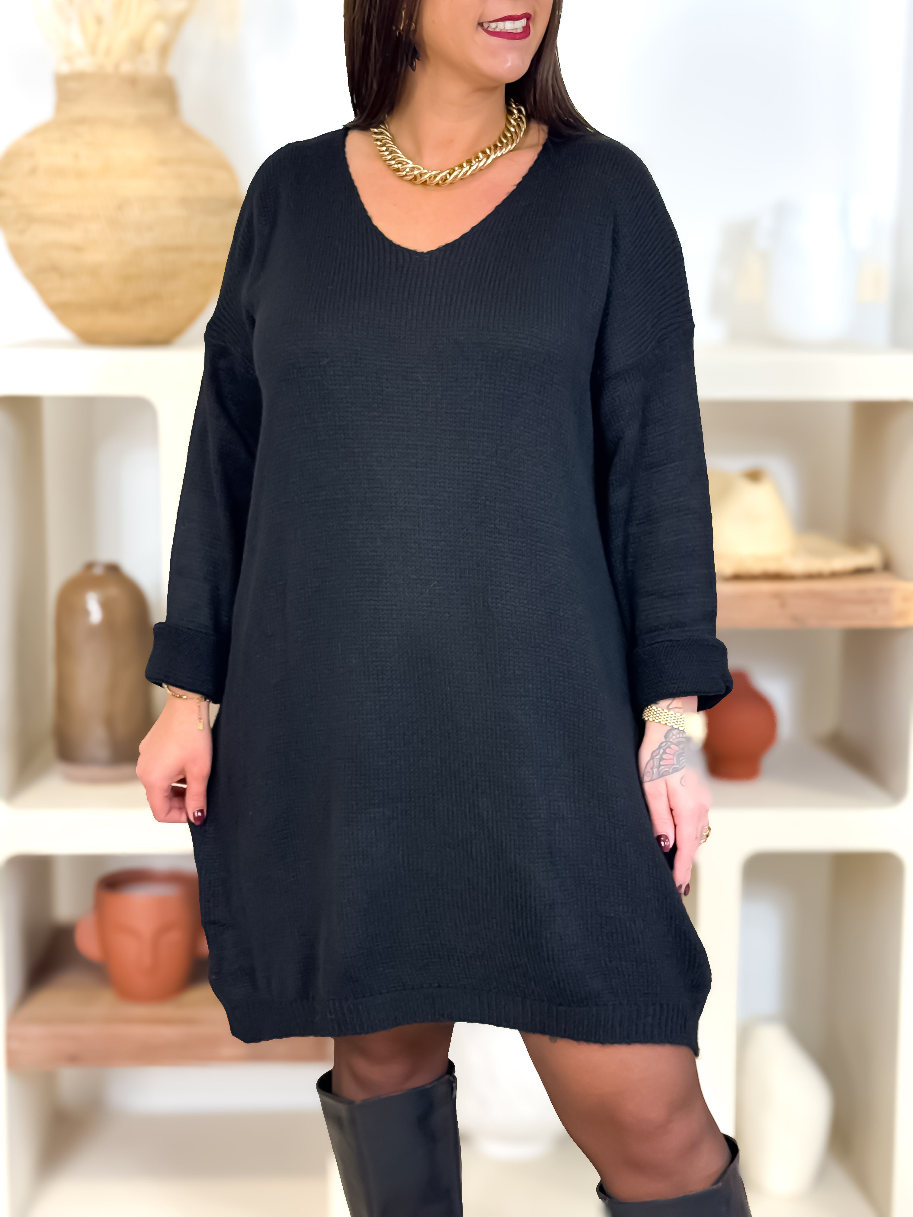Robe pull - Derya - Noir
