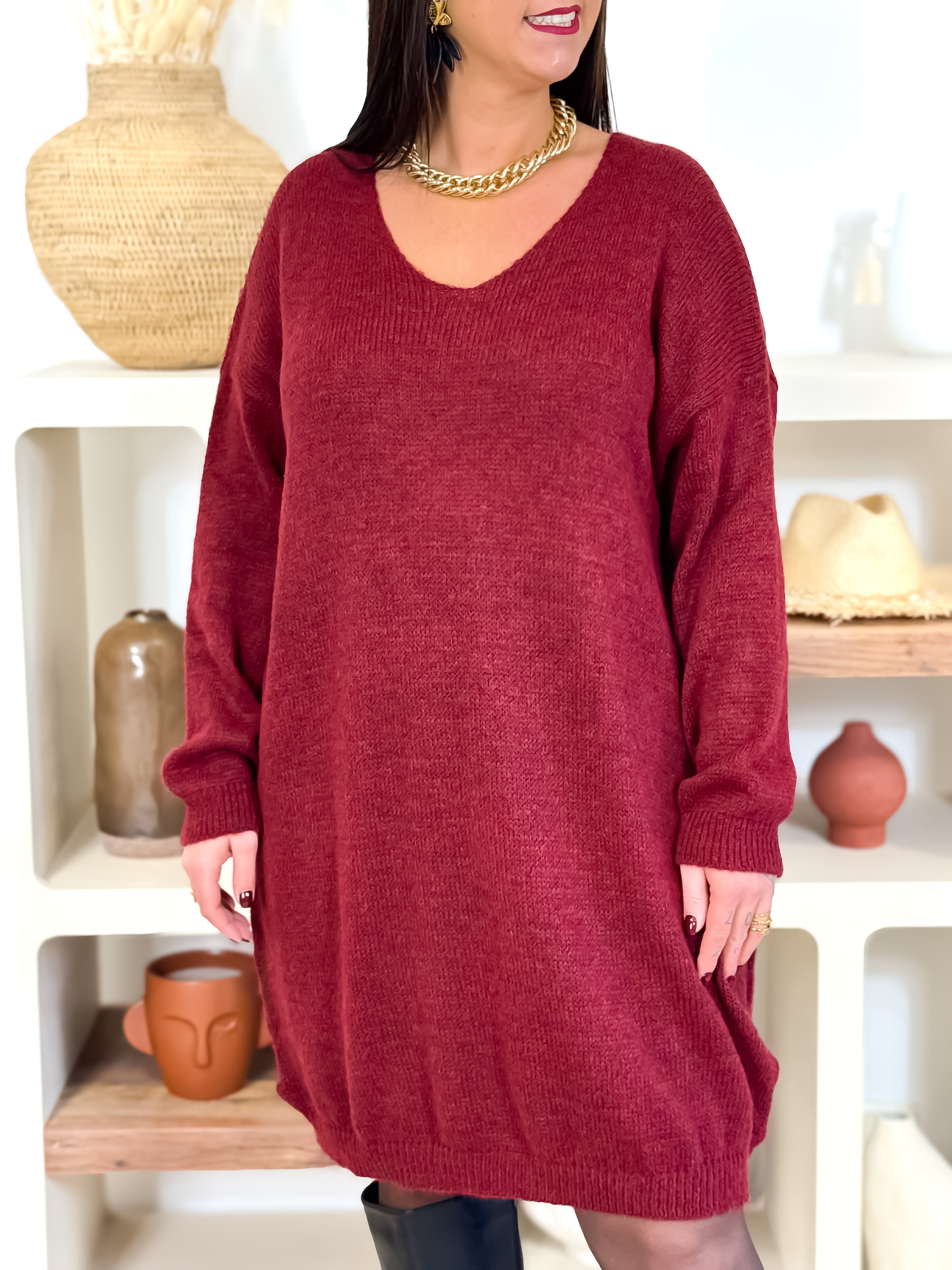 Robe pull - Derya - Bordeaux