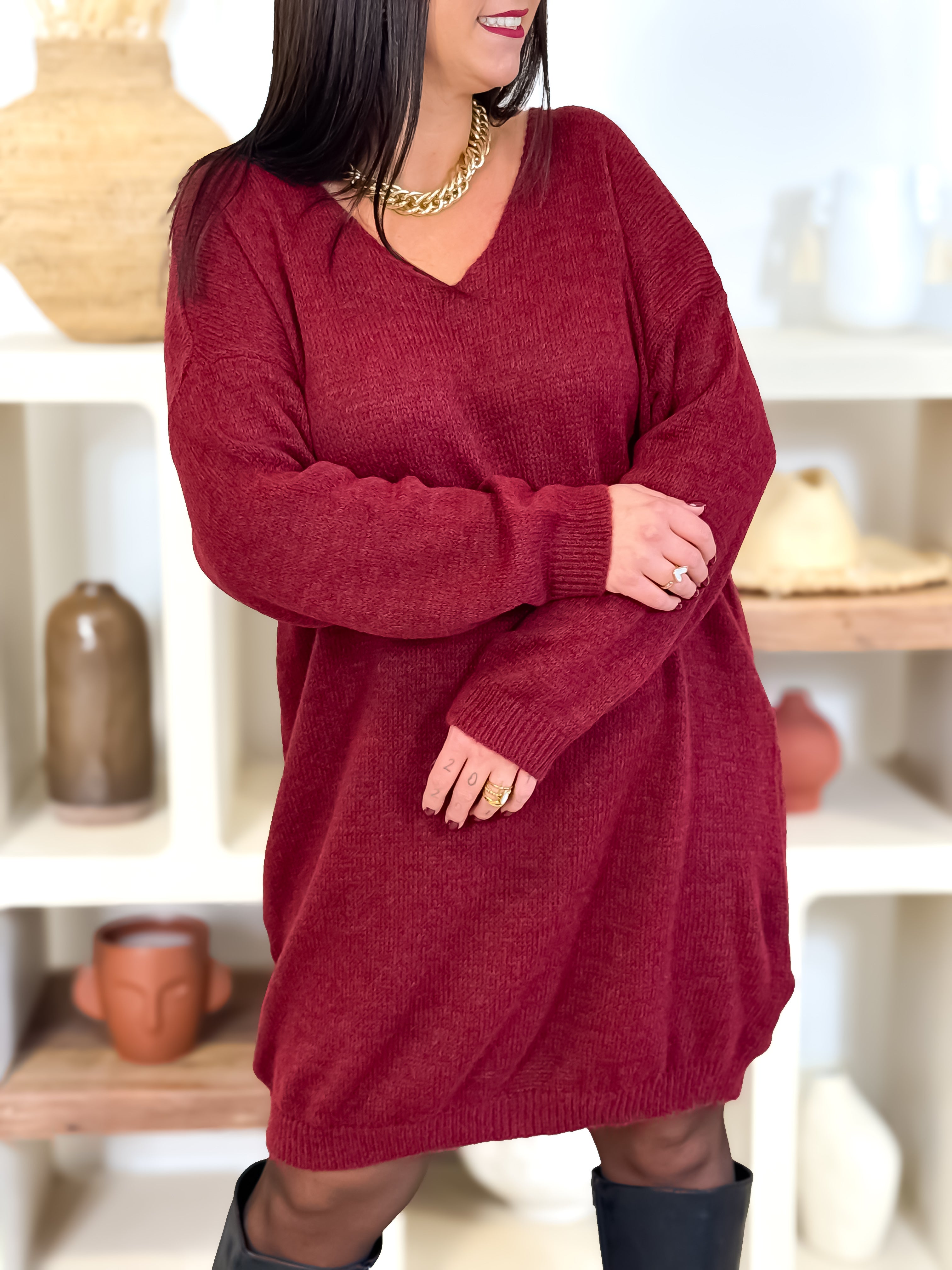 Robe pull - Derya - Bordeaux