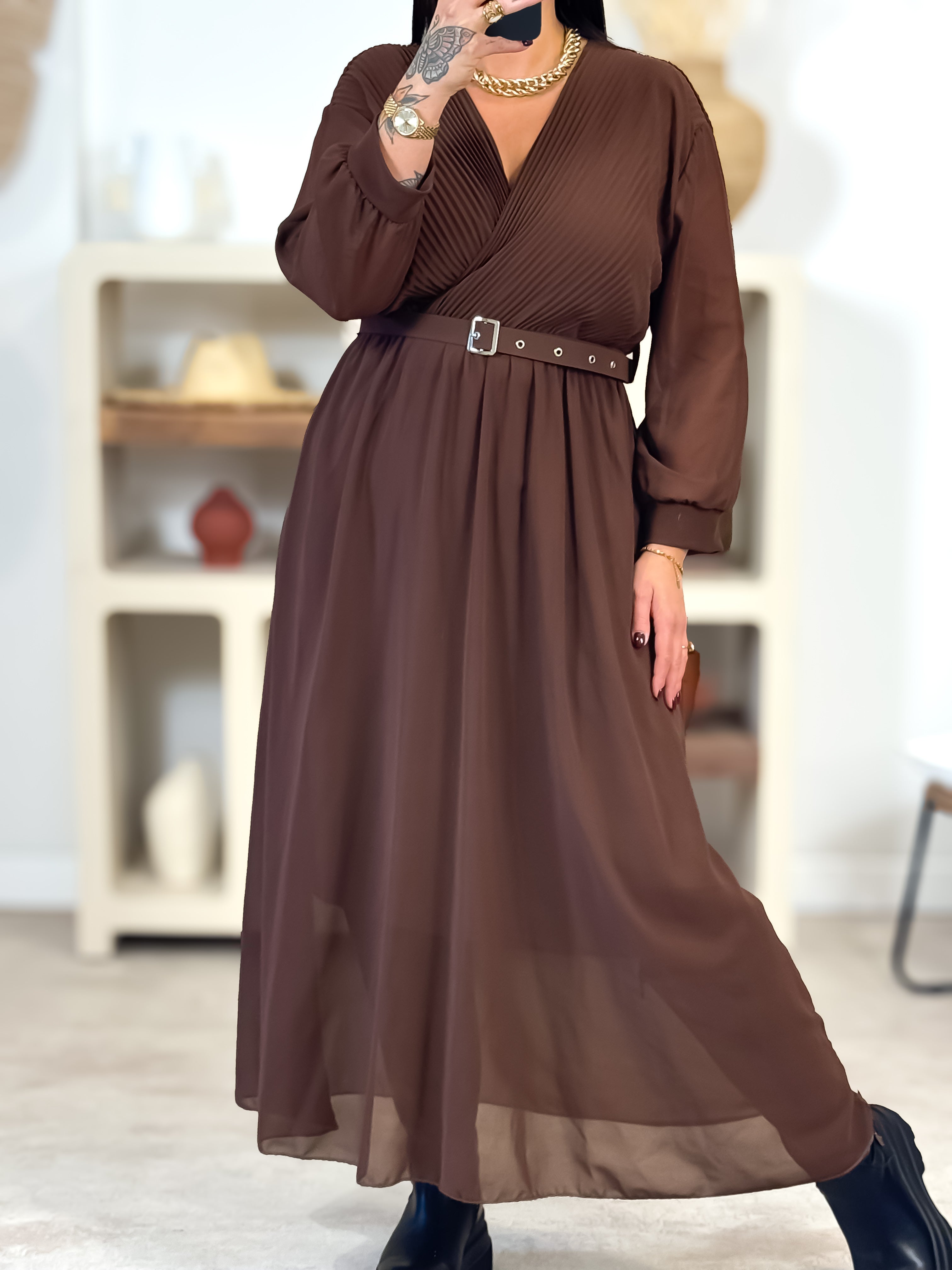 Robe longue - Krystelle - Chocolat
