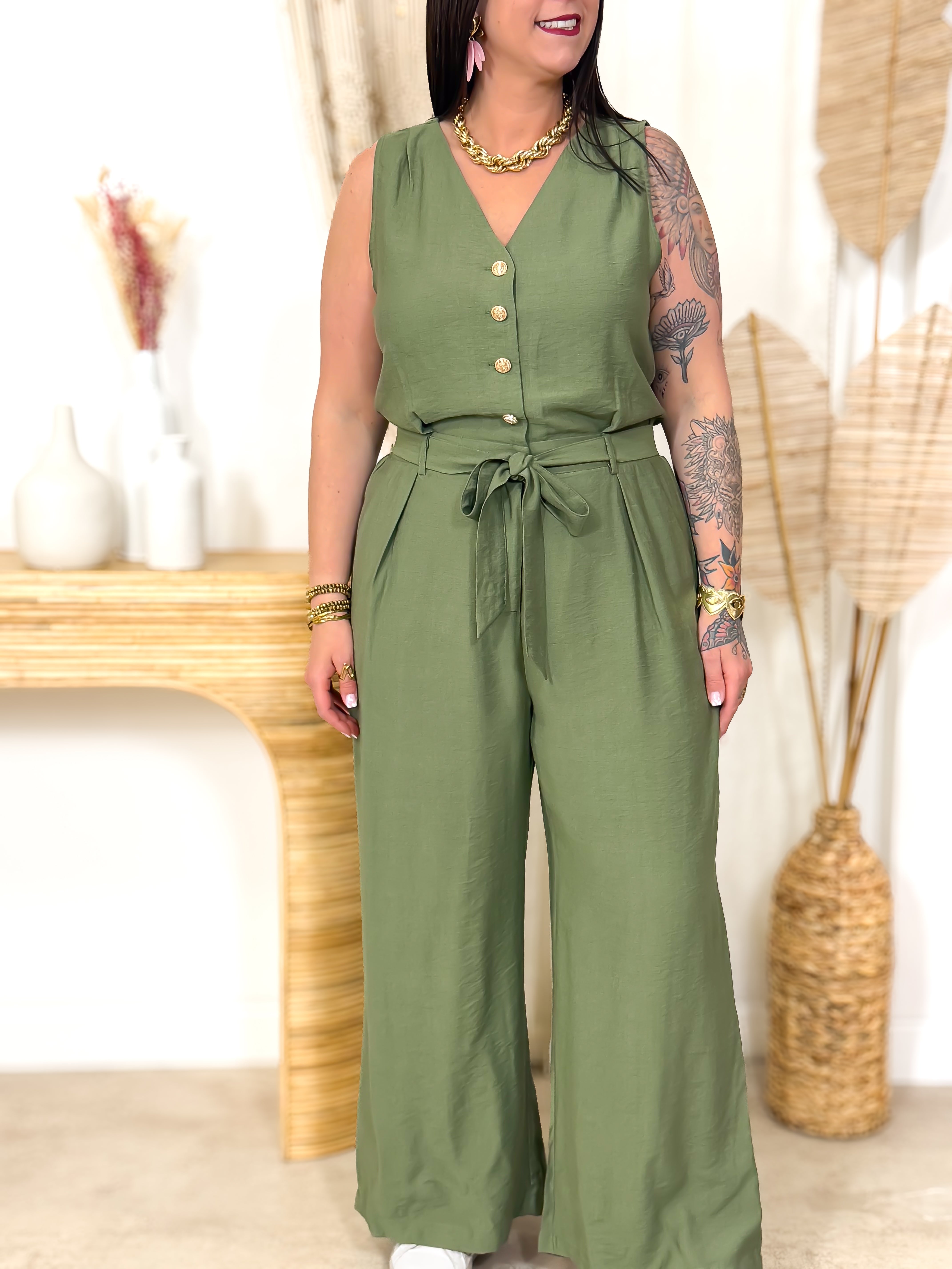 Jumpsuit - Mégane - Blauw & Roze
