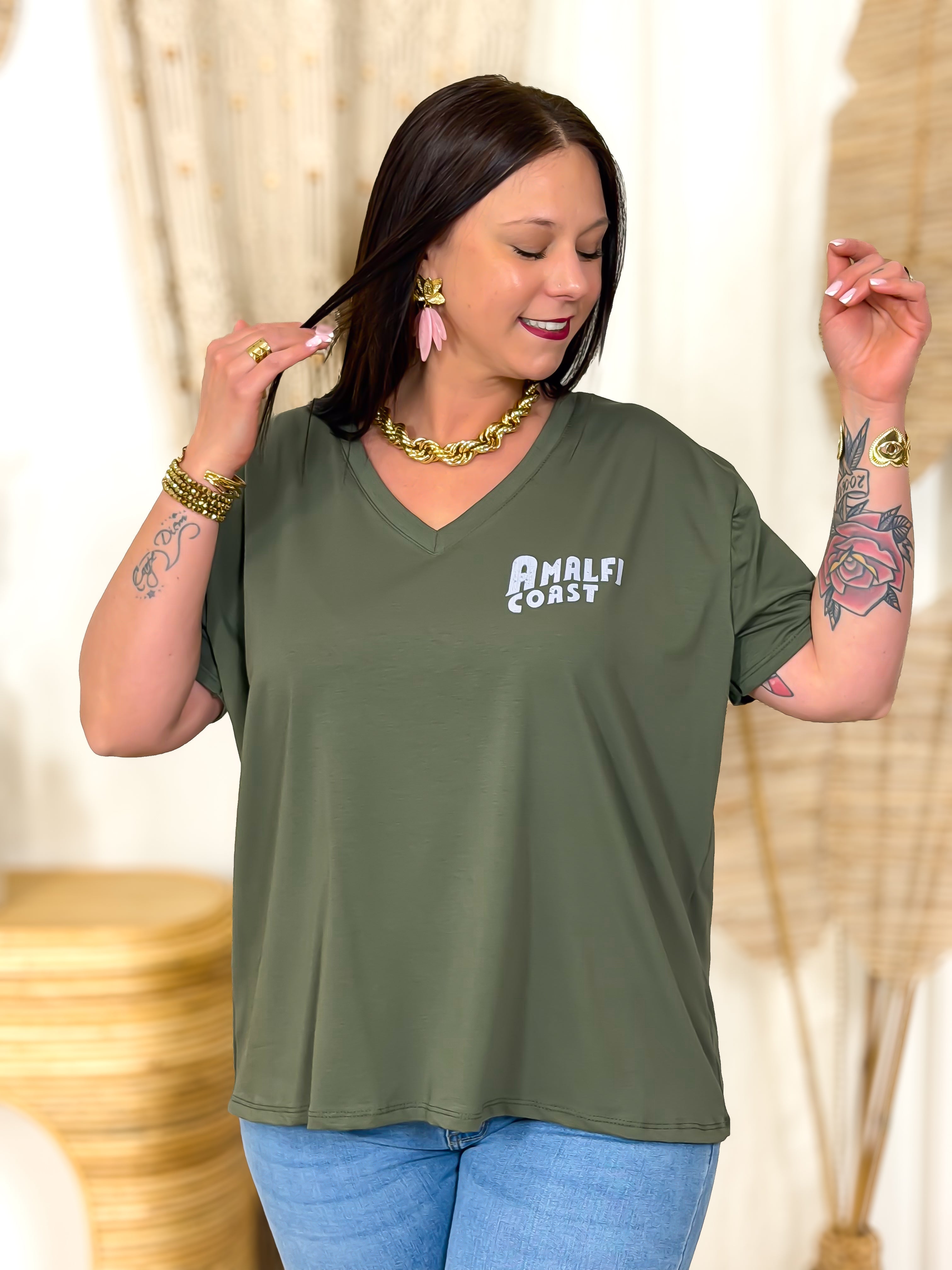 T-shirt - Leila - Geel