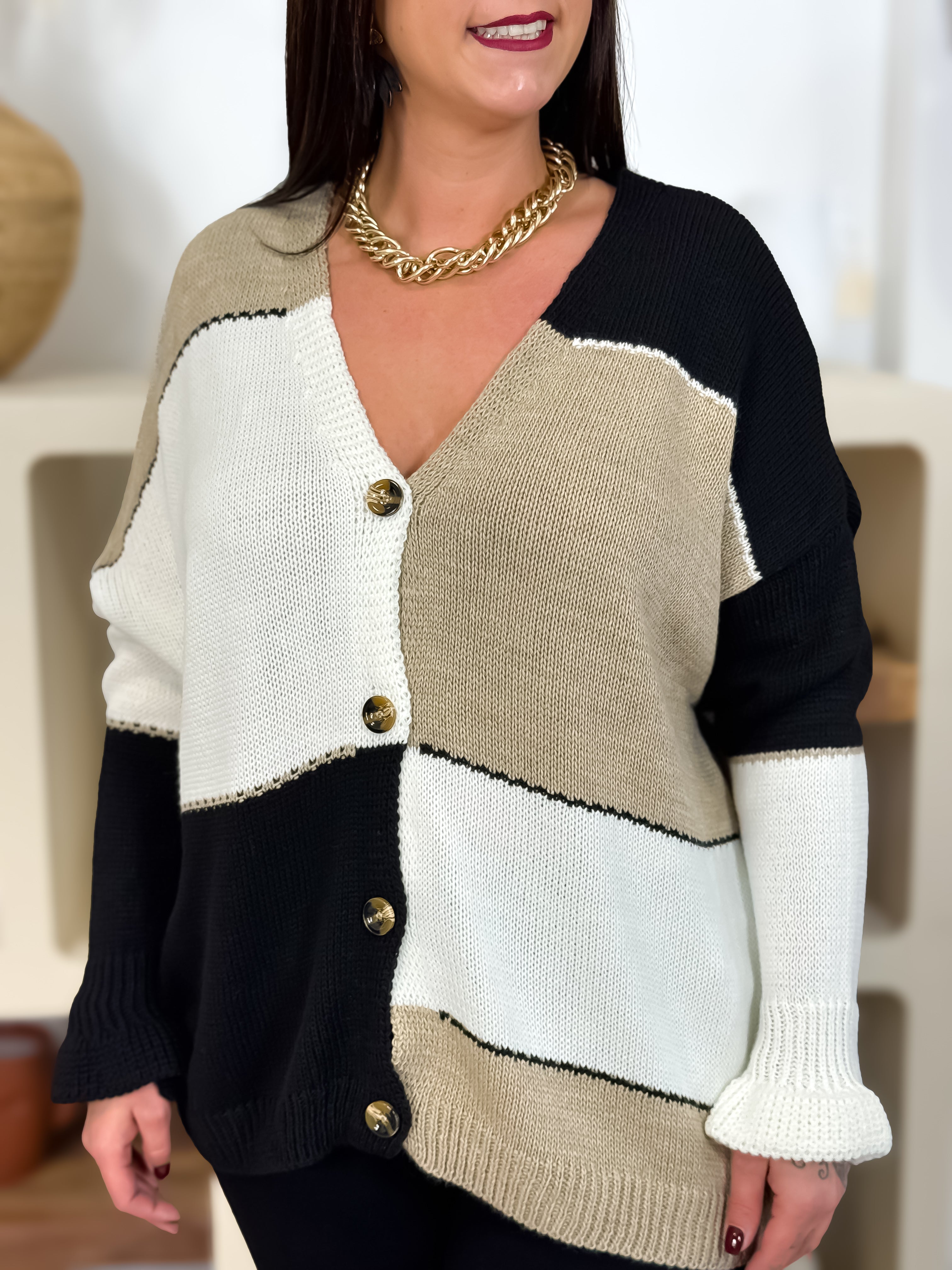 Gilet - Emie - Noir & Beige