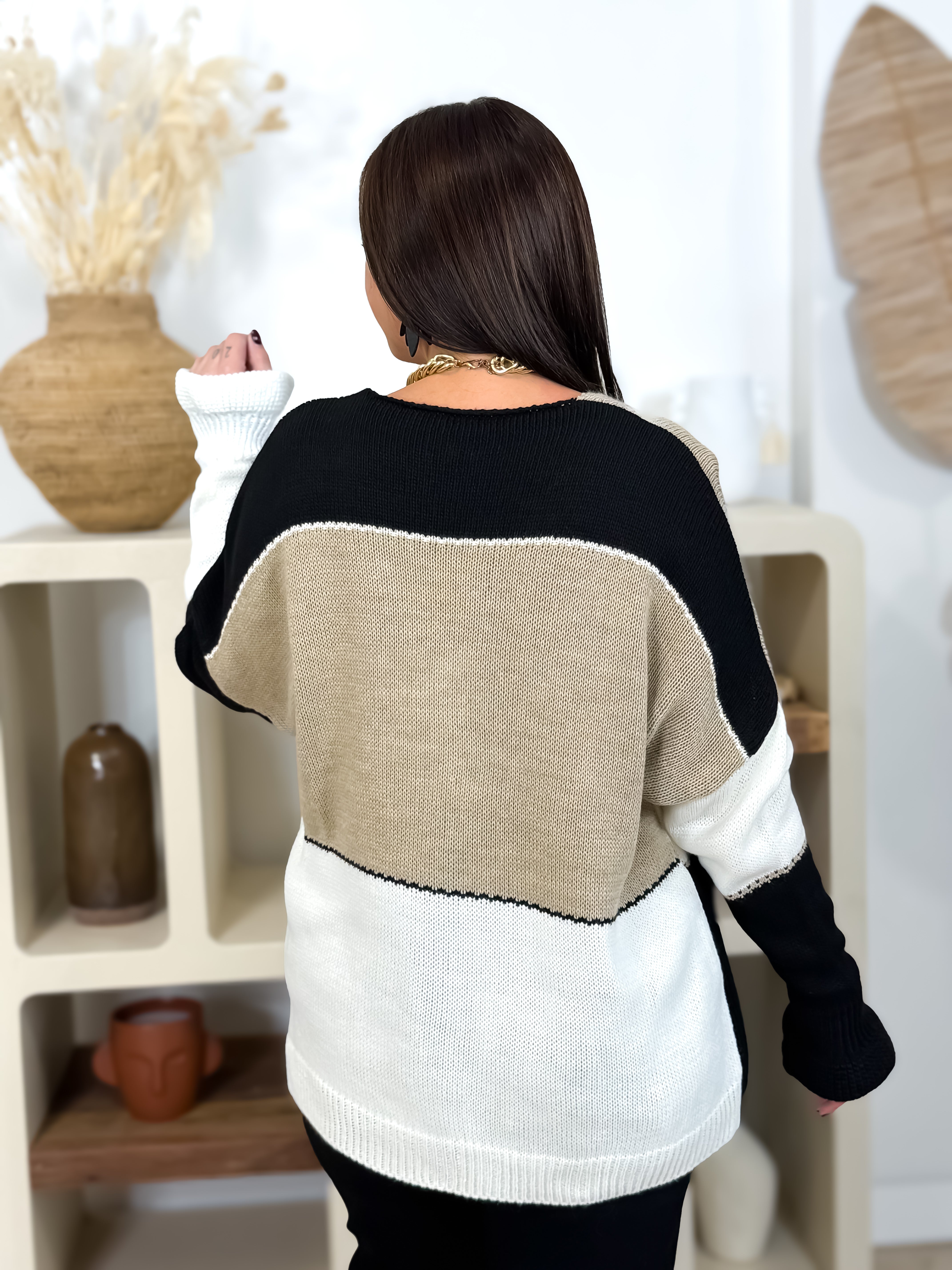 Gilet - Emie - Noir & Beige