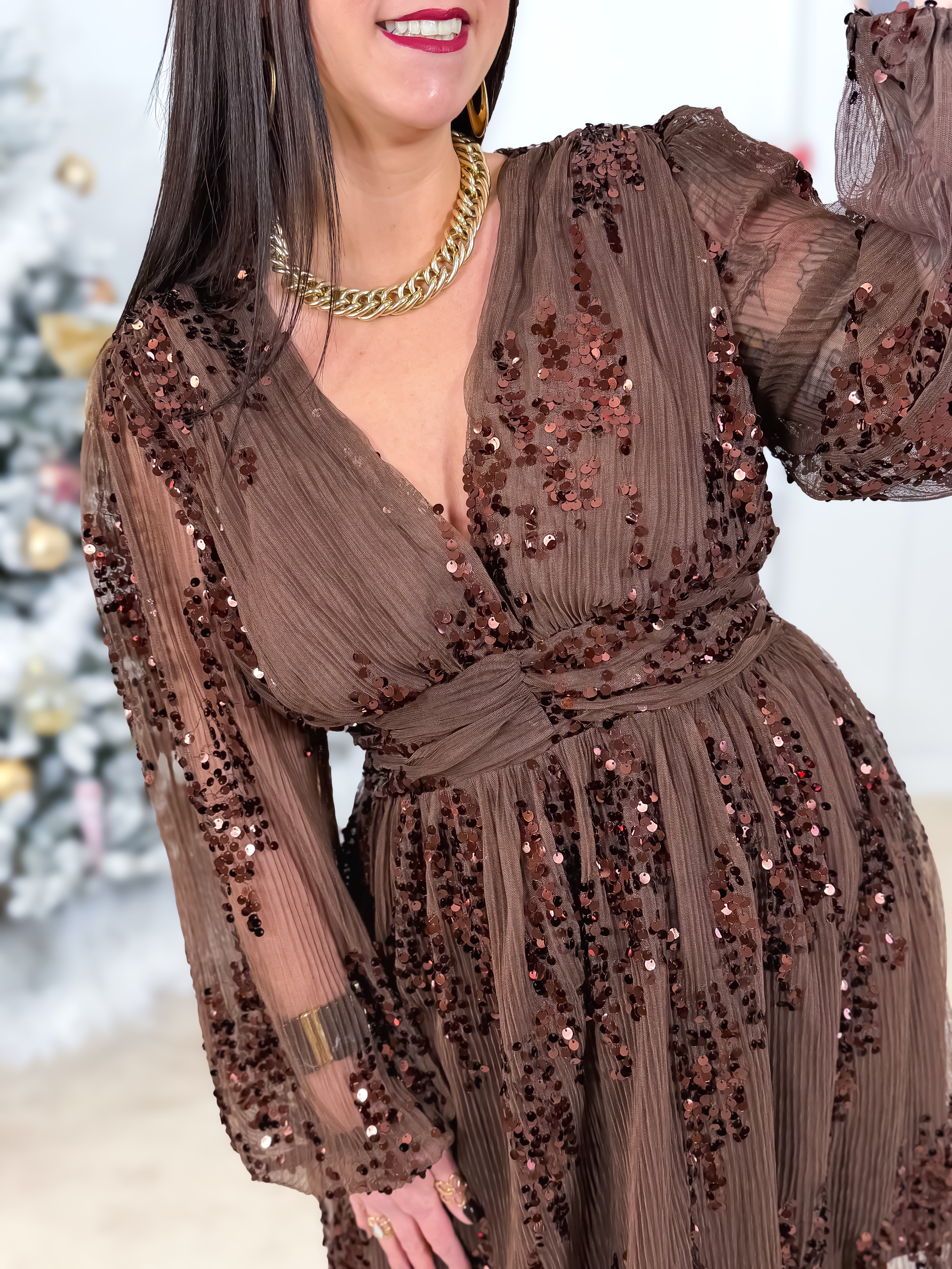 Robe Courte - Emma - Brune & Sequins