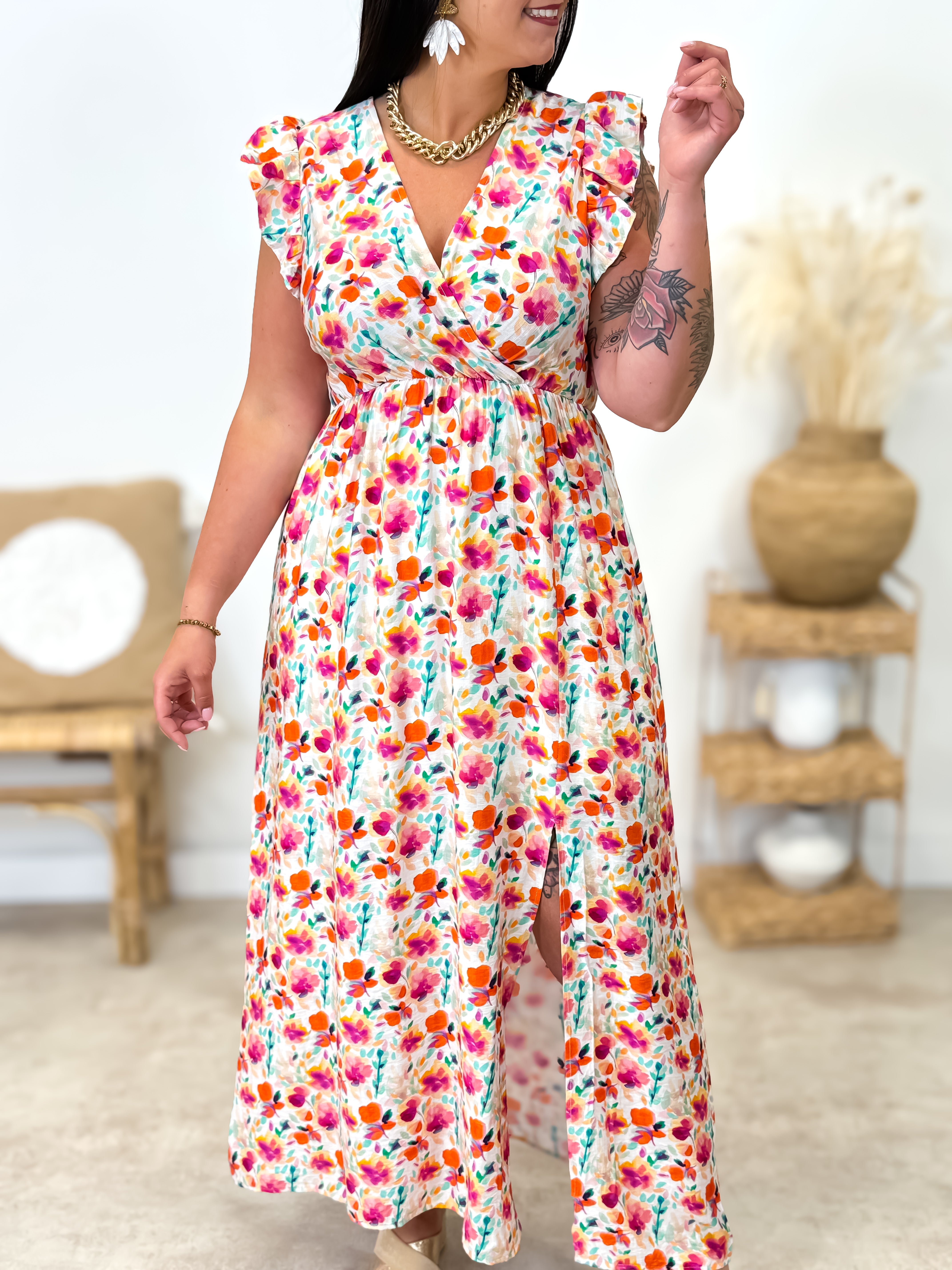 Robe - Tina - Rose & Orange