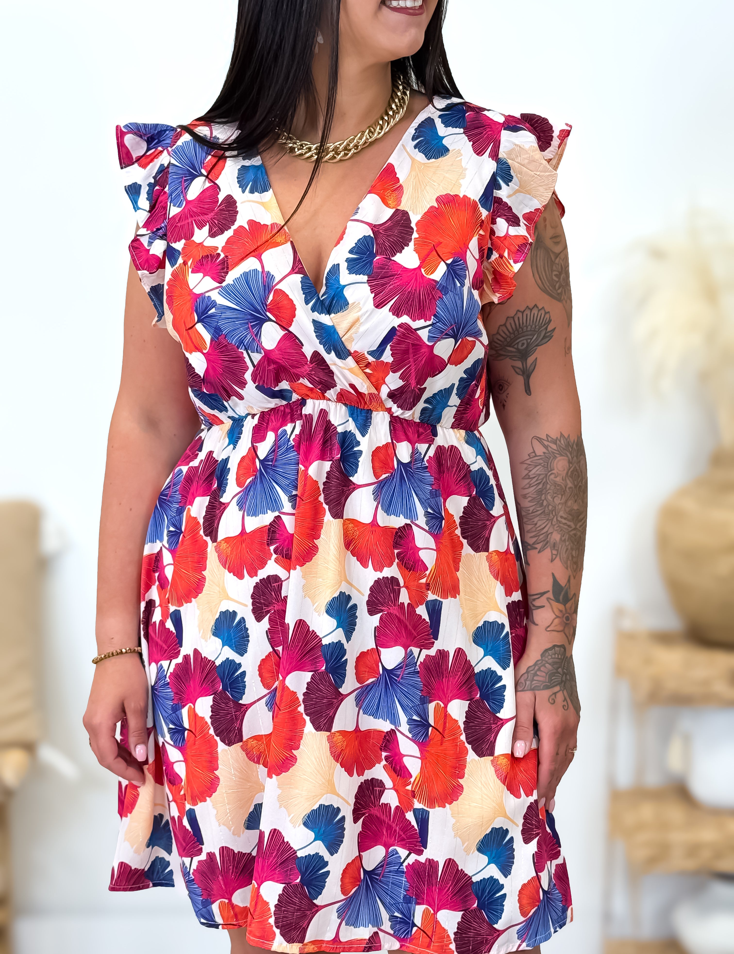 Robe - Olga - Beige & Corail