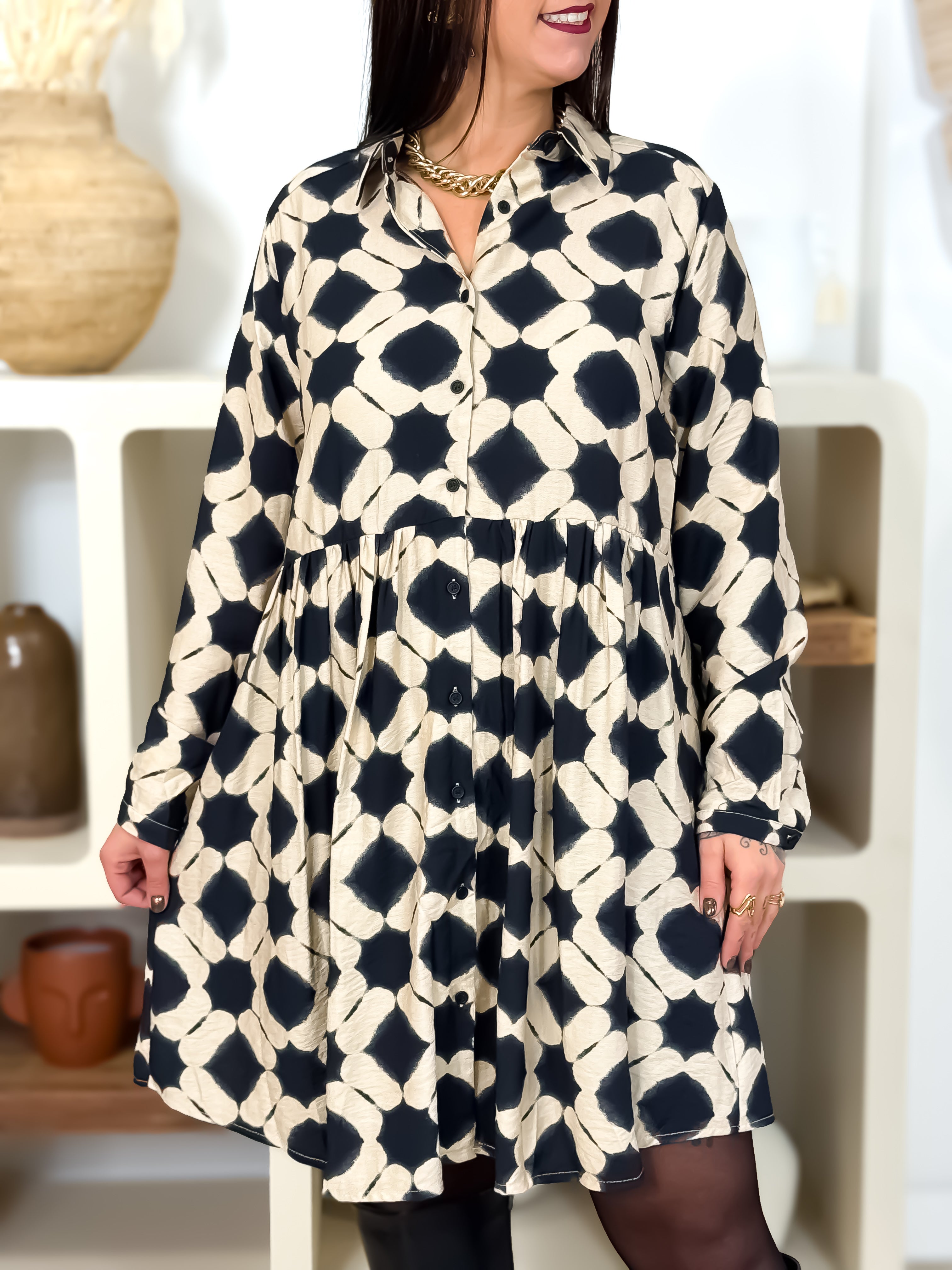 Robe -  Maddy - Beige & Noir