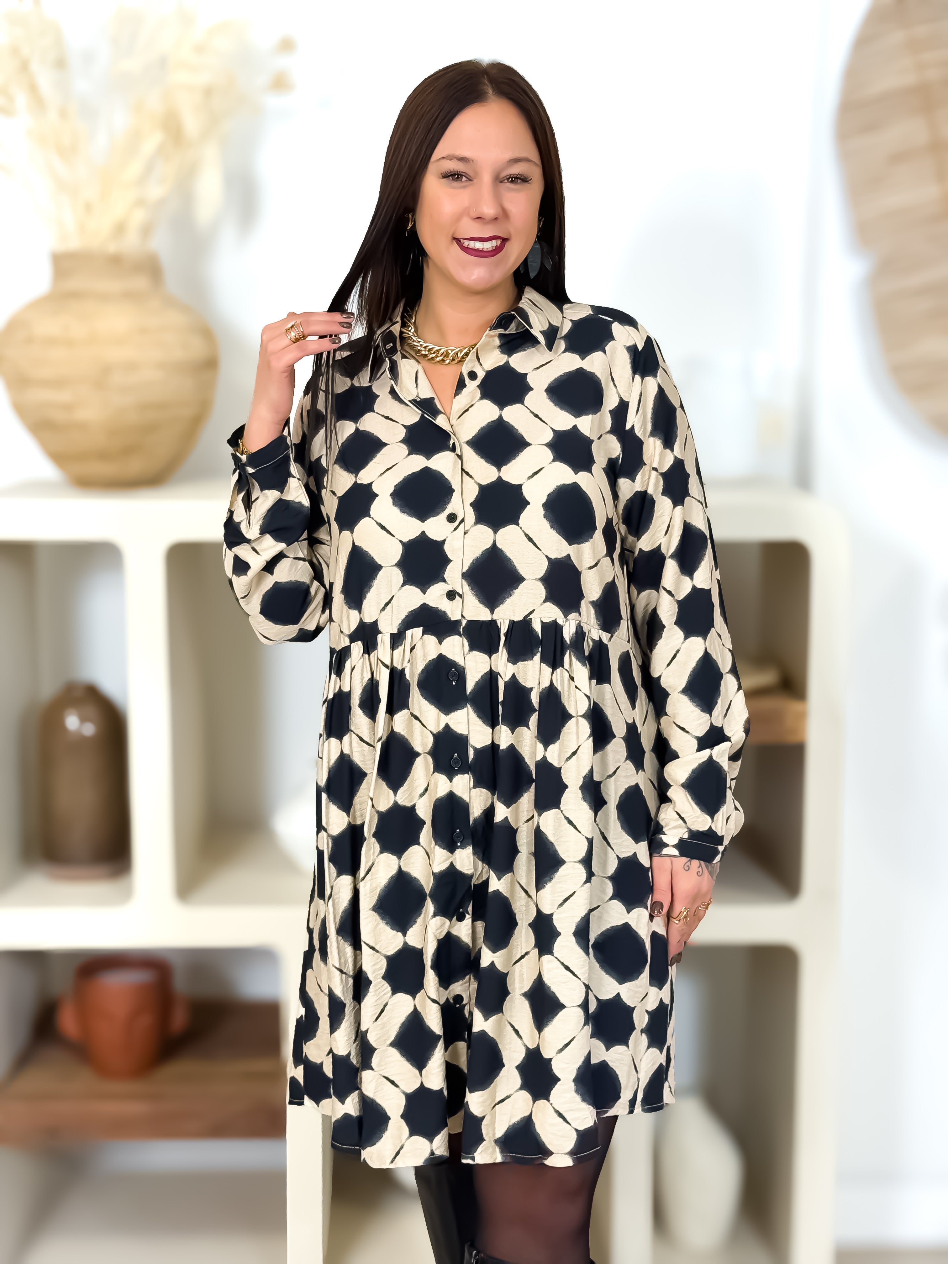 Robe -  Maddy - Beige & Noir