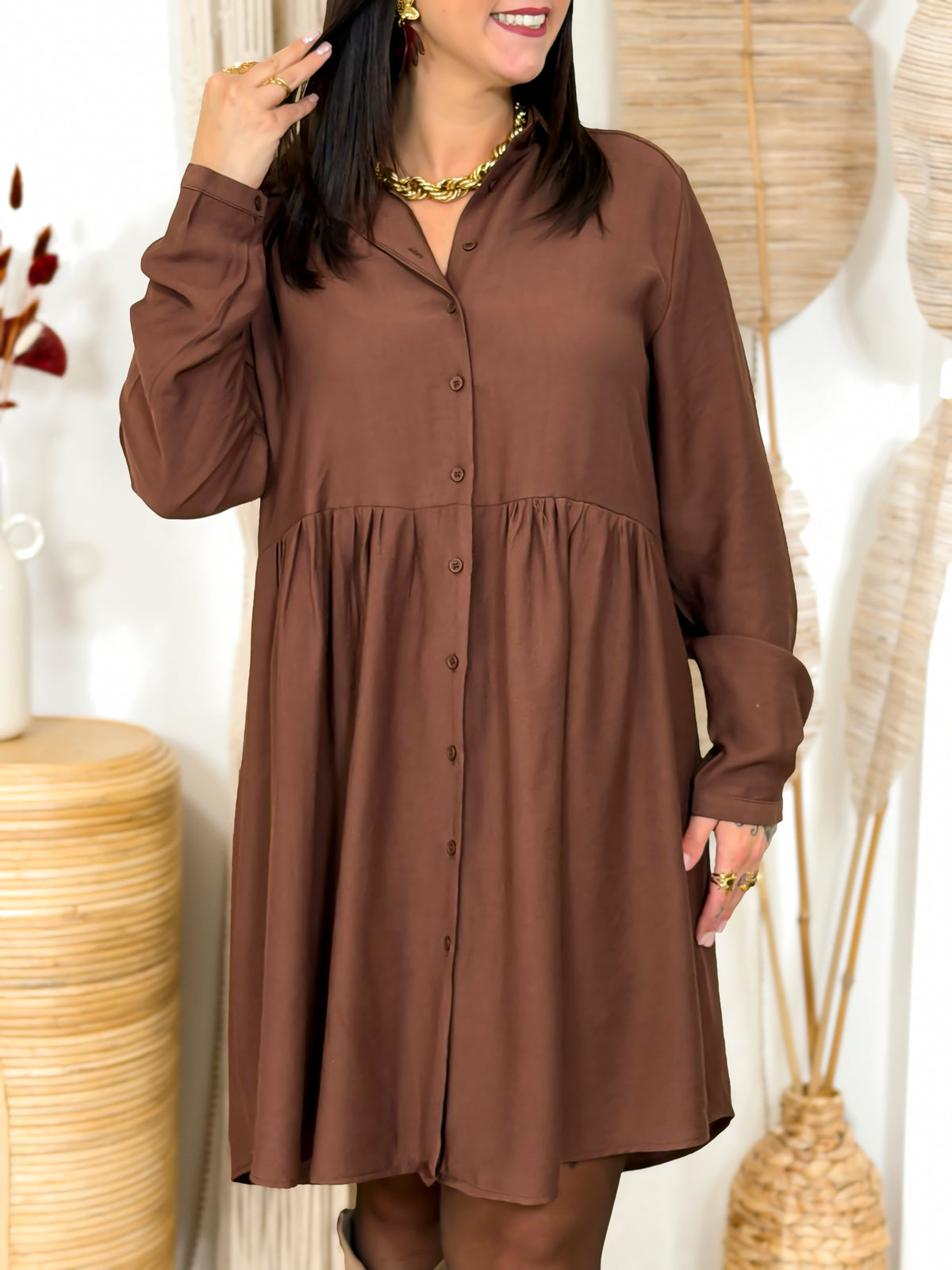 Robe Courte - Gwenaelle - Marron