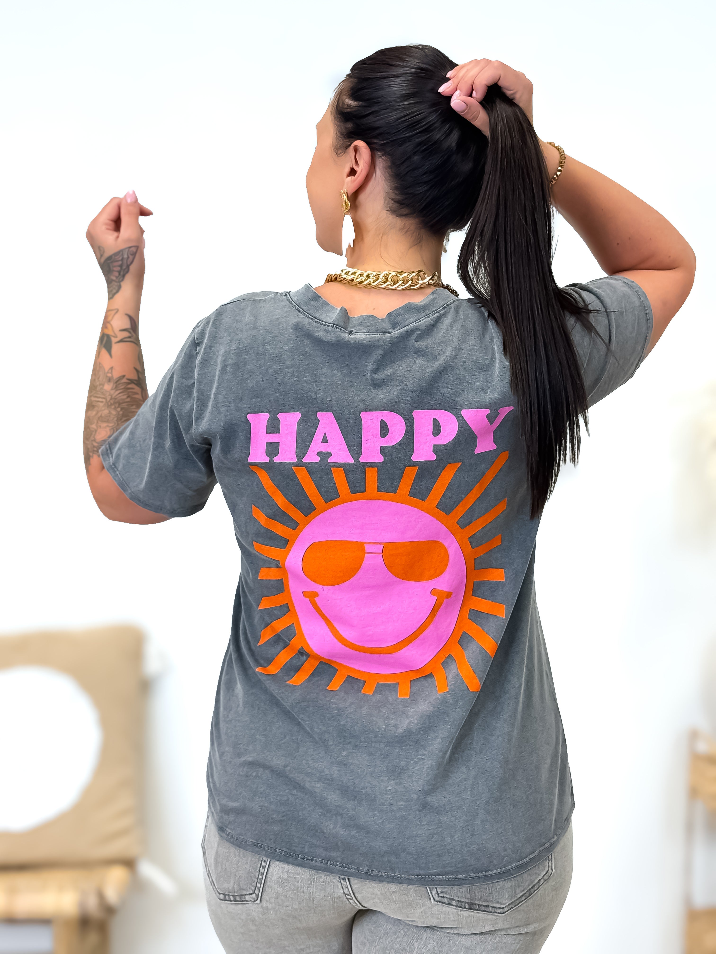 T-shirt - Mallory - Grijs
