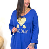 Pull - Amour - Bleu roi