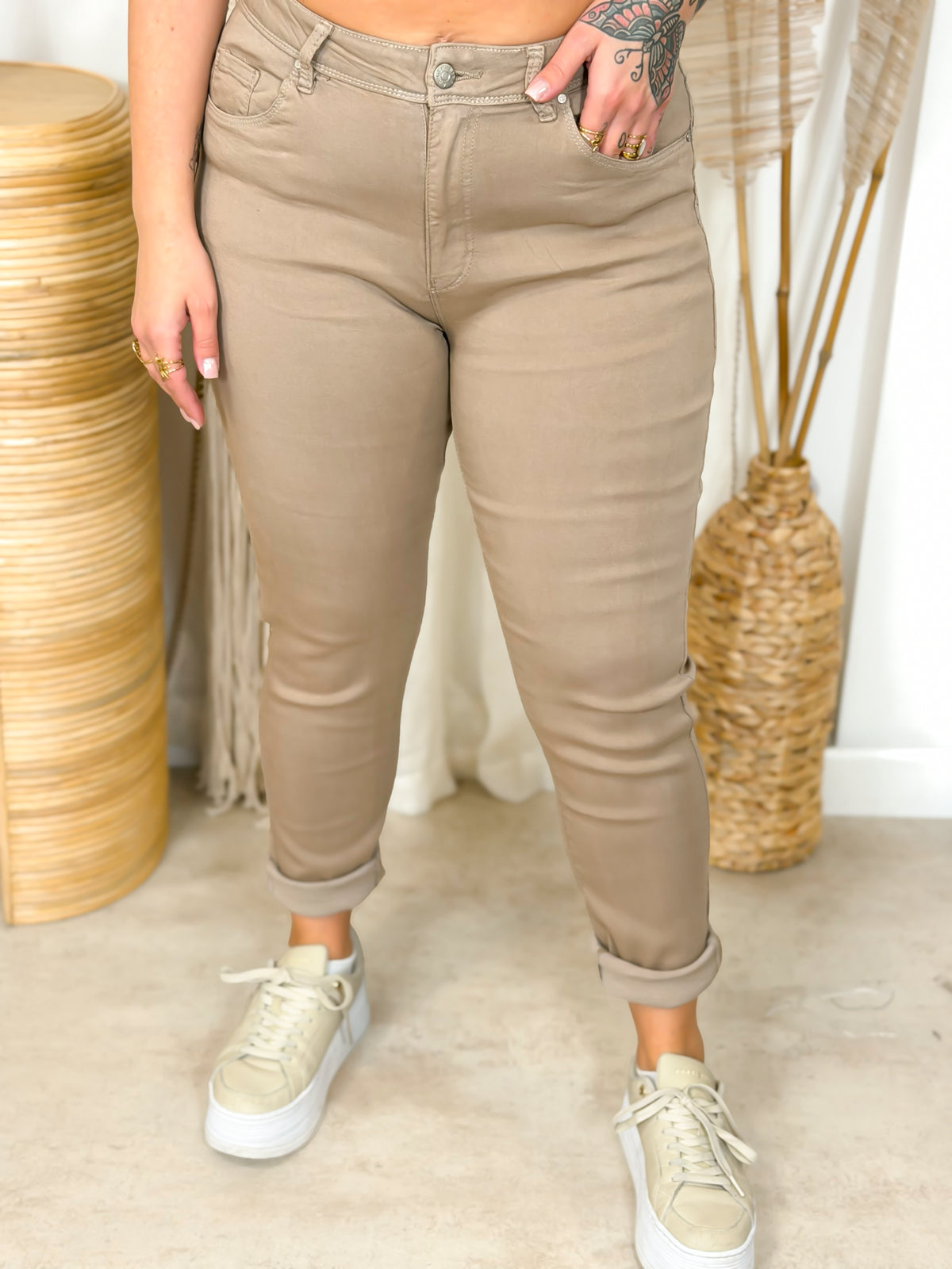 Jean grande taille beige – photo 2