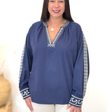 Blouse - Claire - Bleu marine