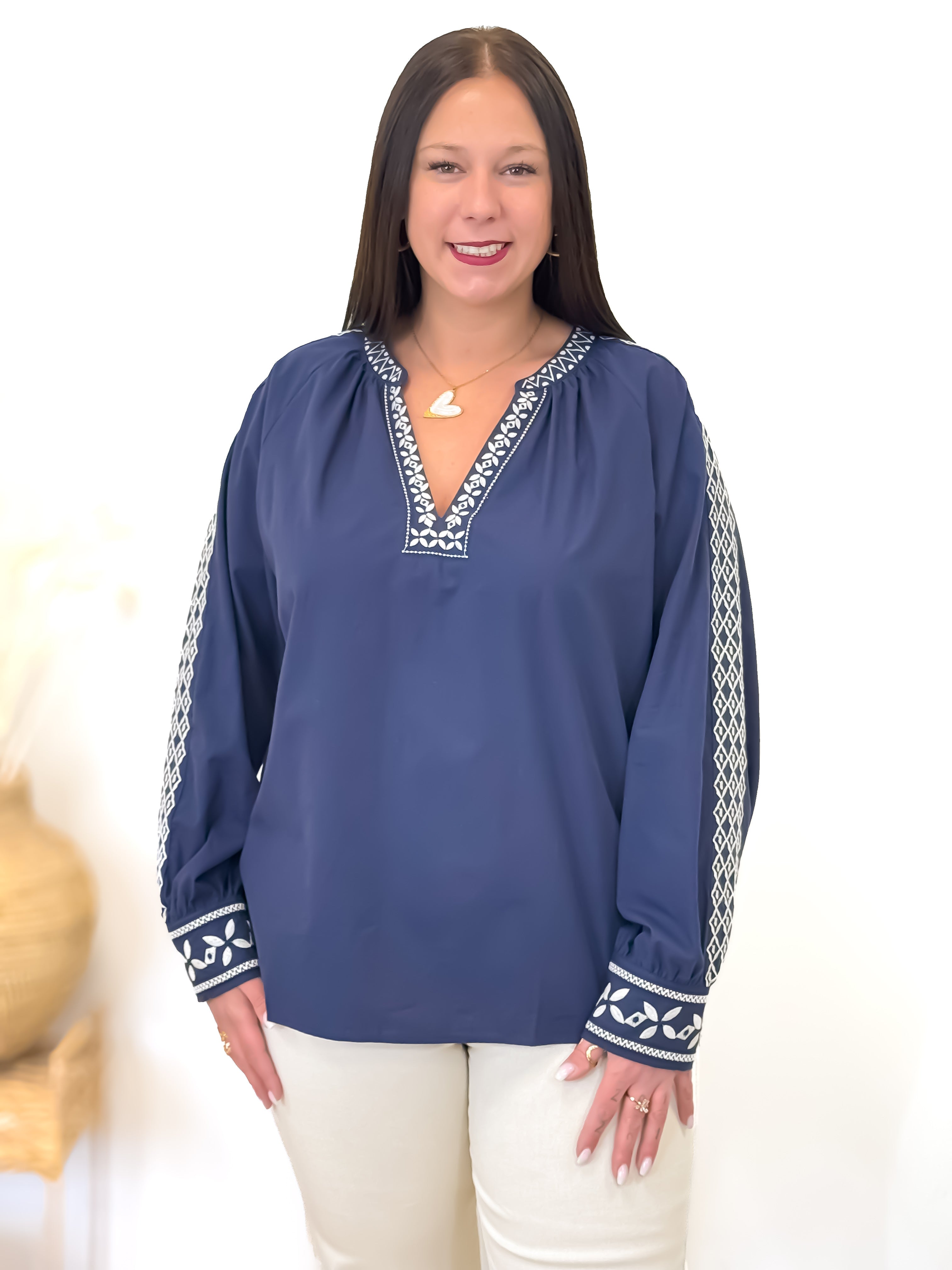 Blouse - Claire - Bleu marine