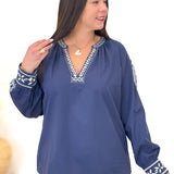 Blouse - Claire - Bleu marine