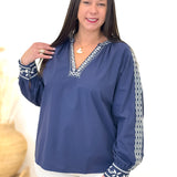 Blouse - Claire - Bleu marine