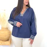 Blouse - Claire - Bleu marine