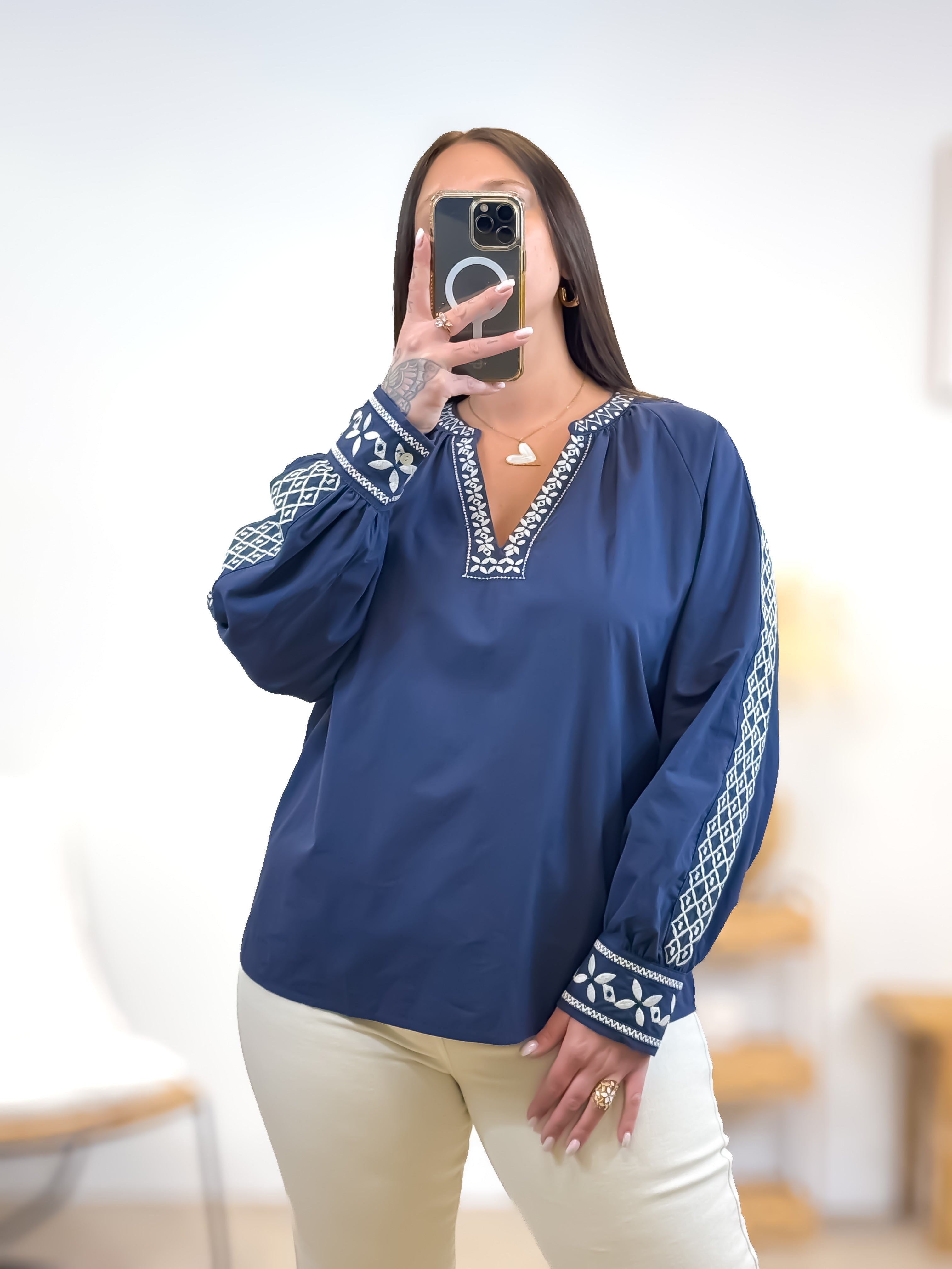 Blouse - Claire - Bleu marine