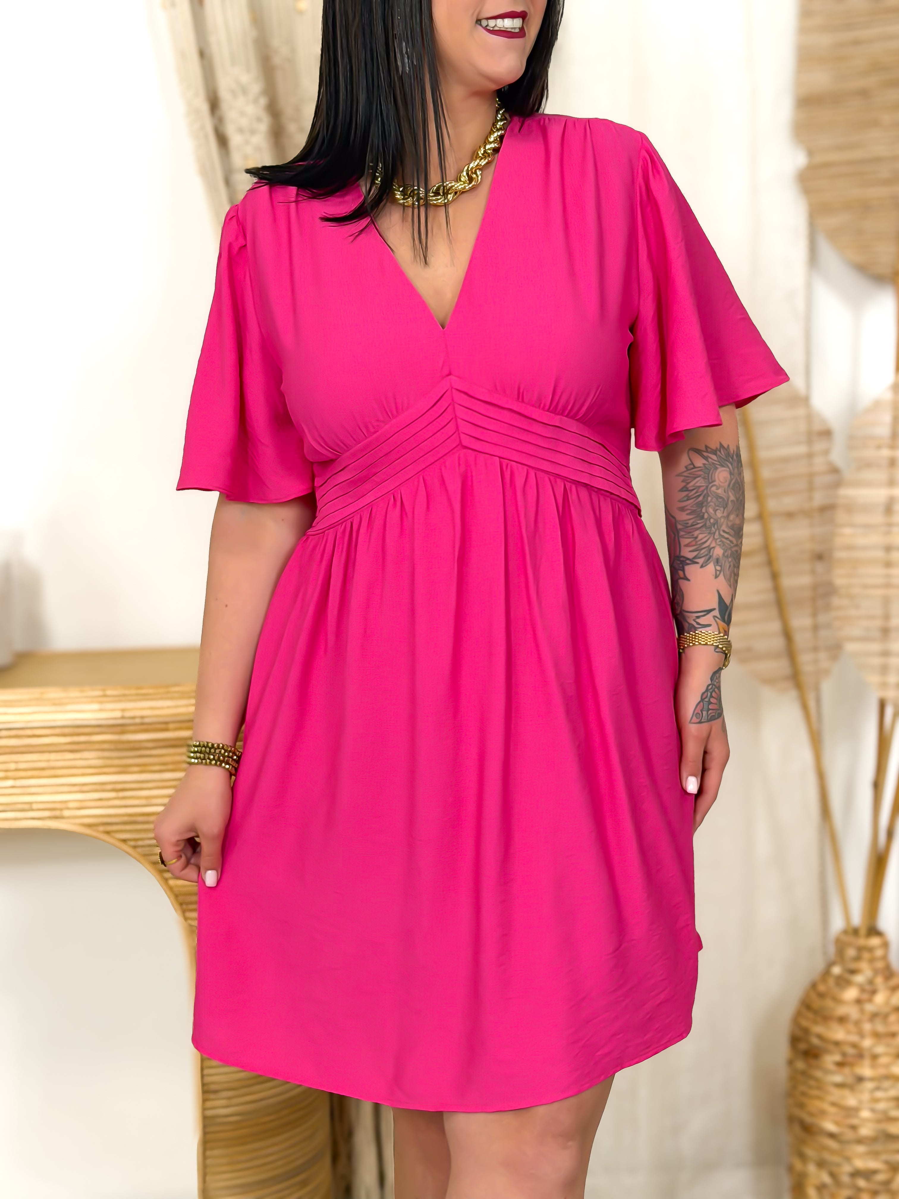 Robe Courte - Roselina - Fuchsia