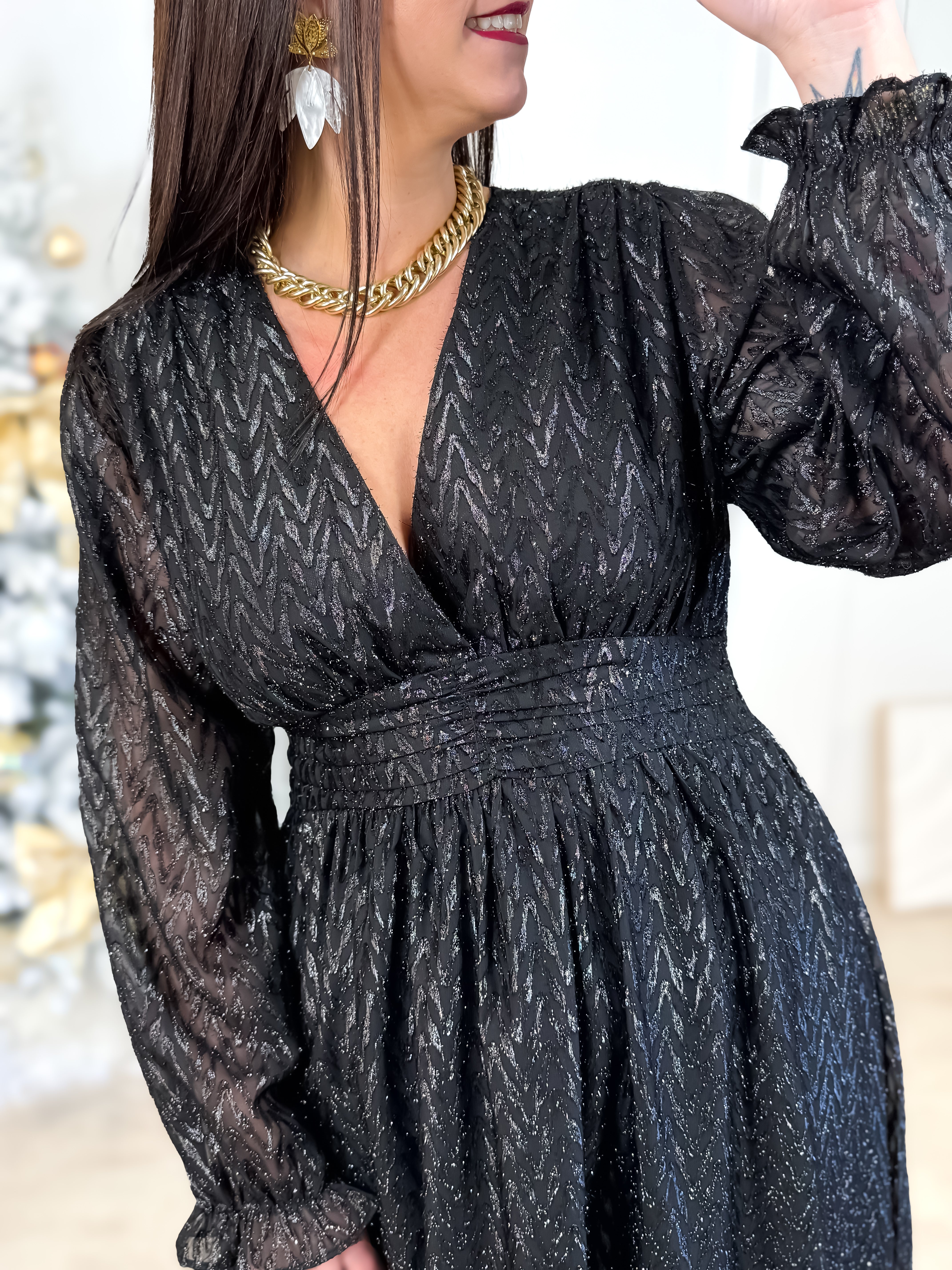 Robe Longue - Lyssianna - Noir & Argent
