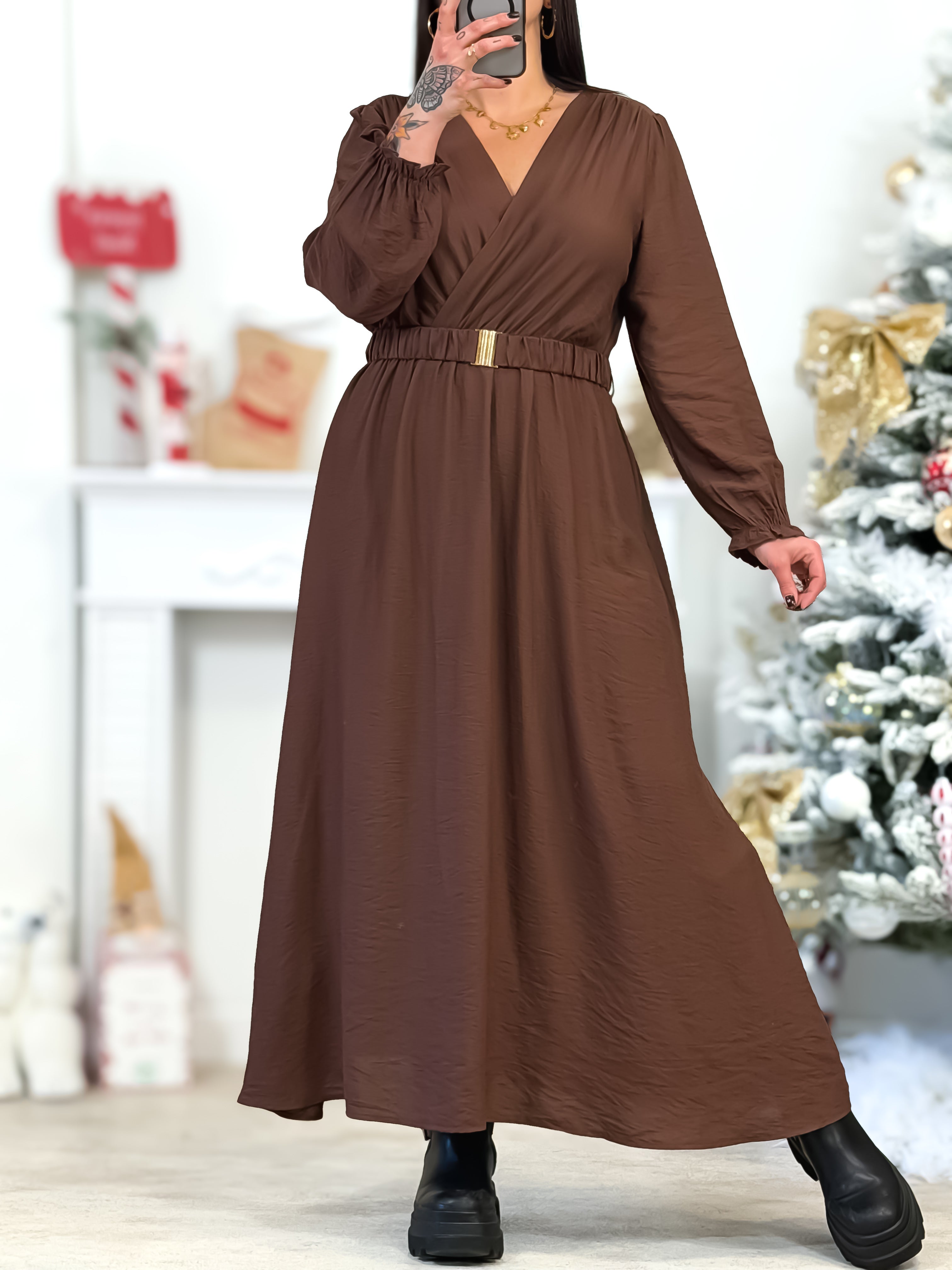 Robe Longue - Lucia - Chocolat