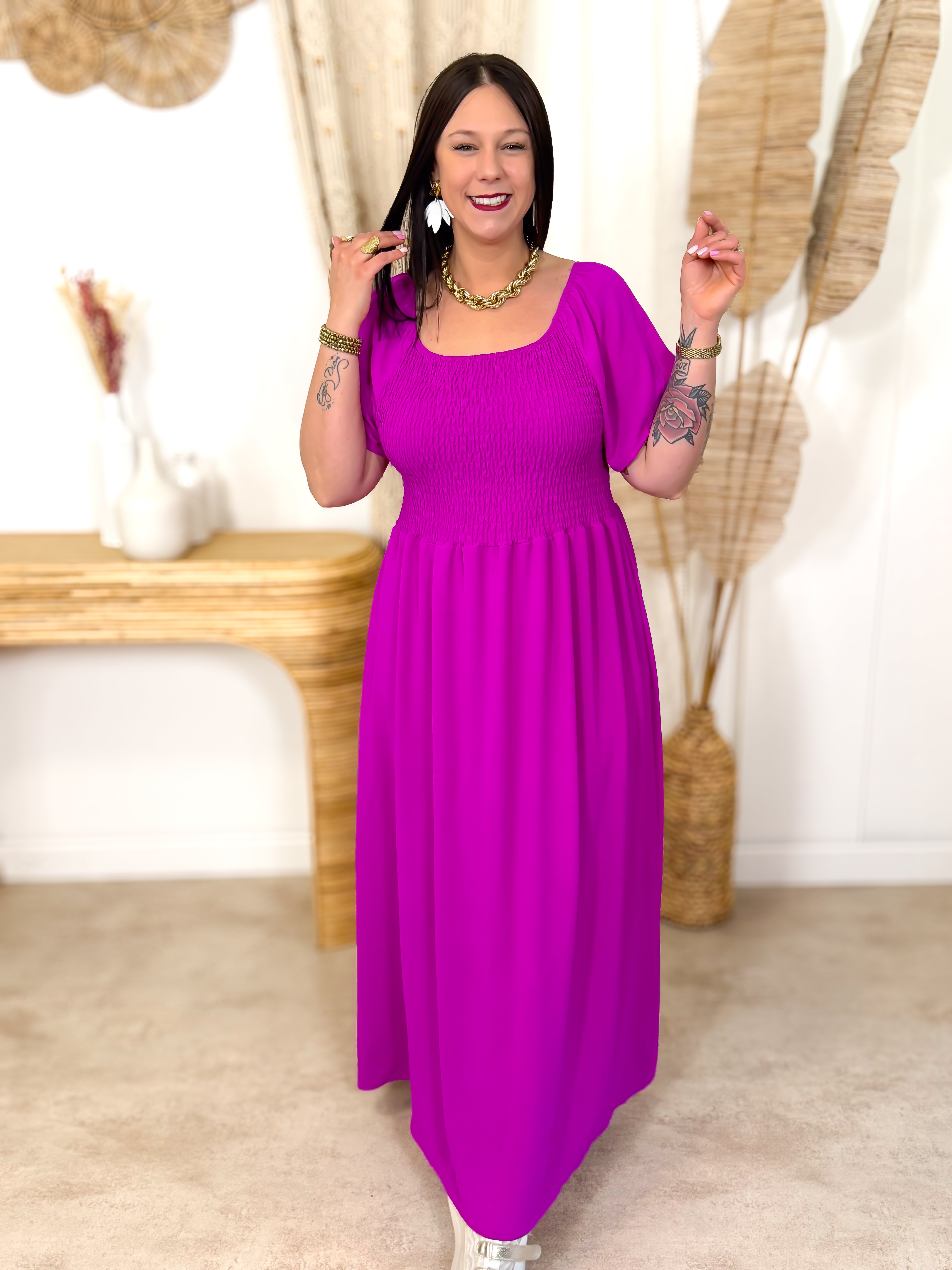 Robe Longue - Vanessa - Magenta