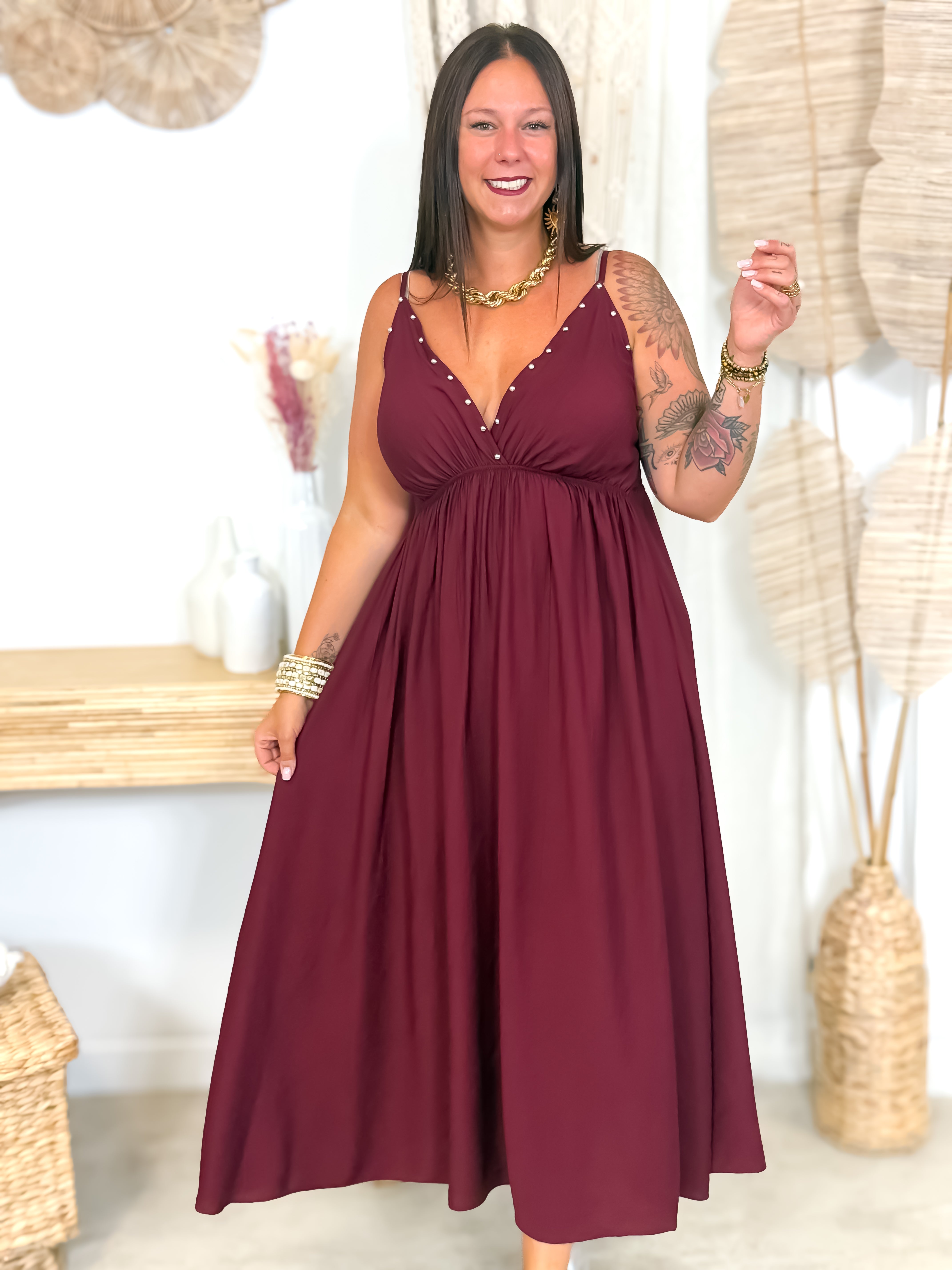 Robe Longue - Afina - Bordeaux