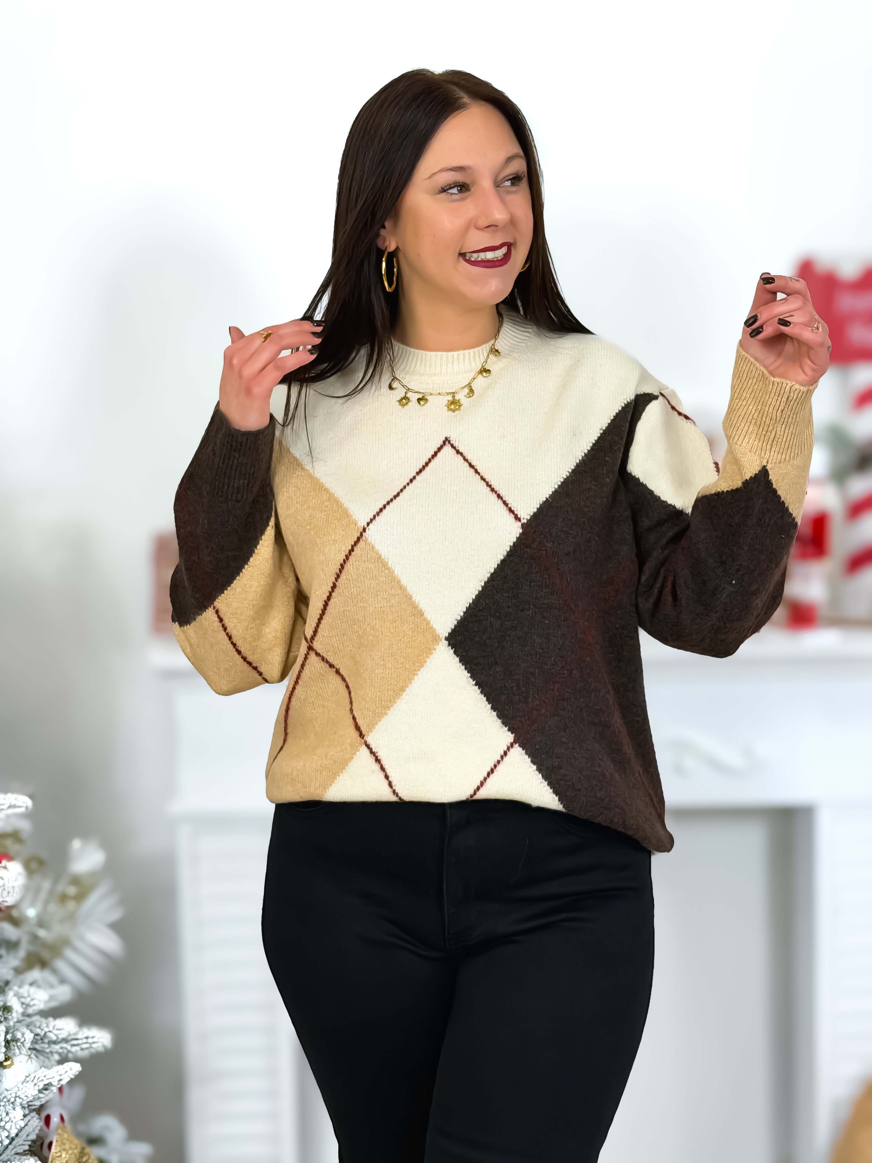 Pull - Yuna - Beige & Brun