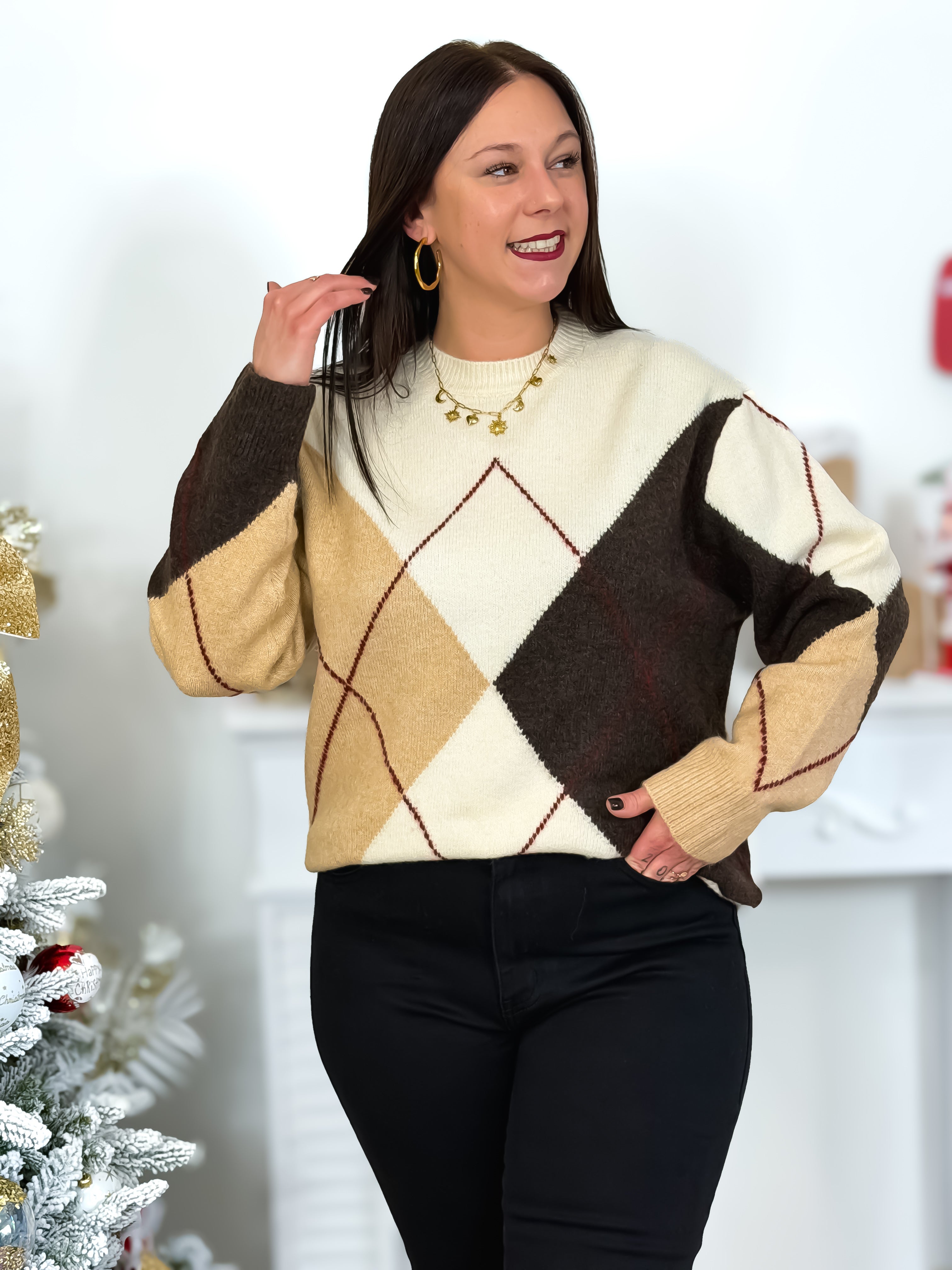 Pull - Yuna - Beige & Brun