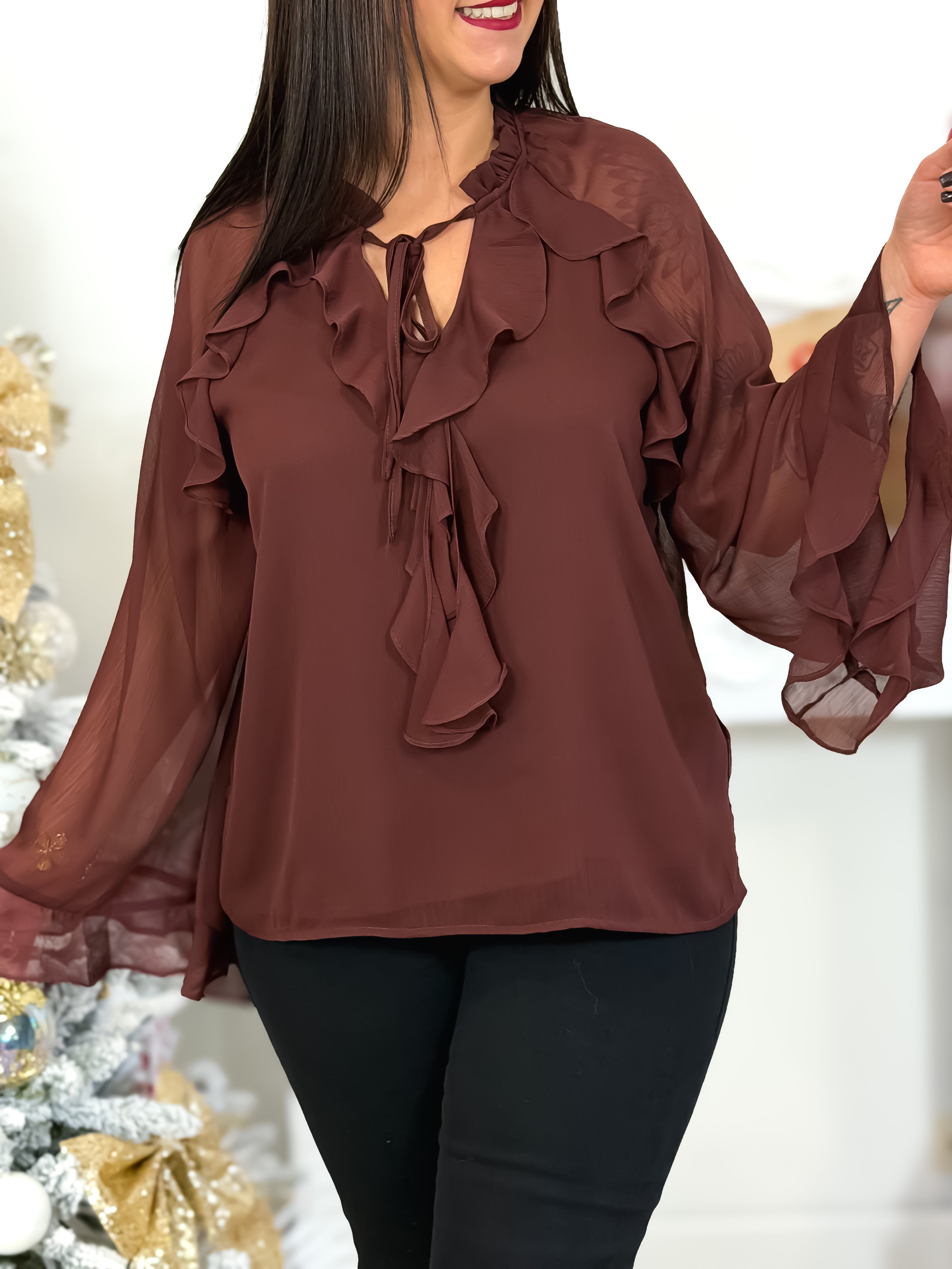 Blouse - Anne - Marron