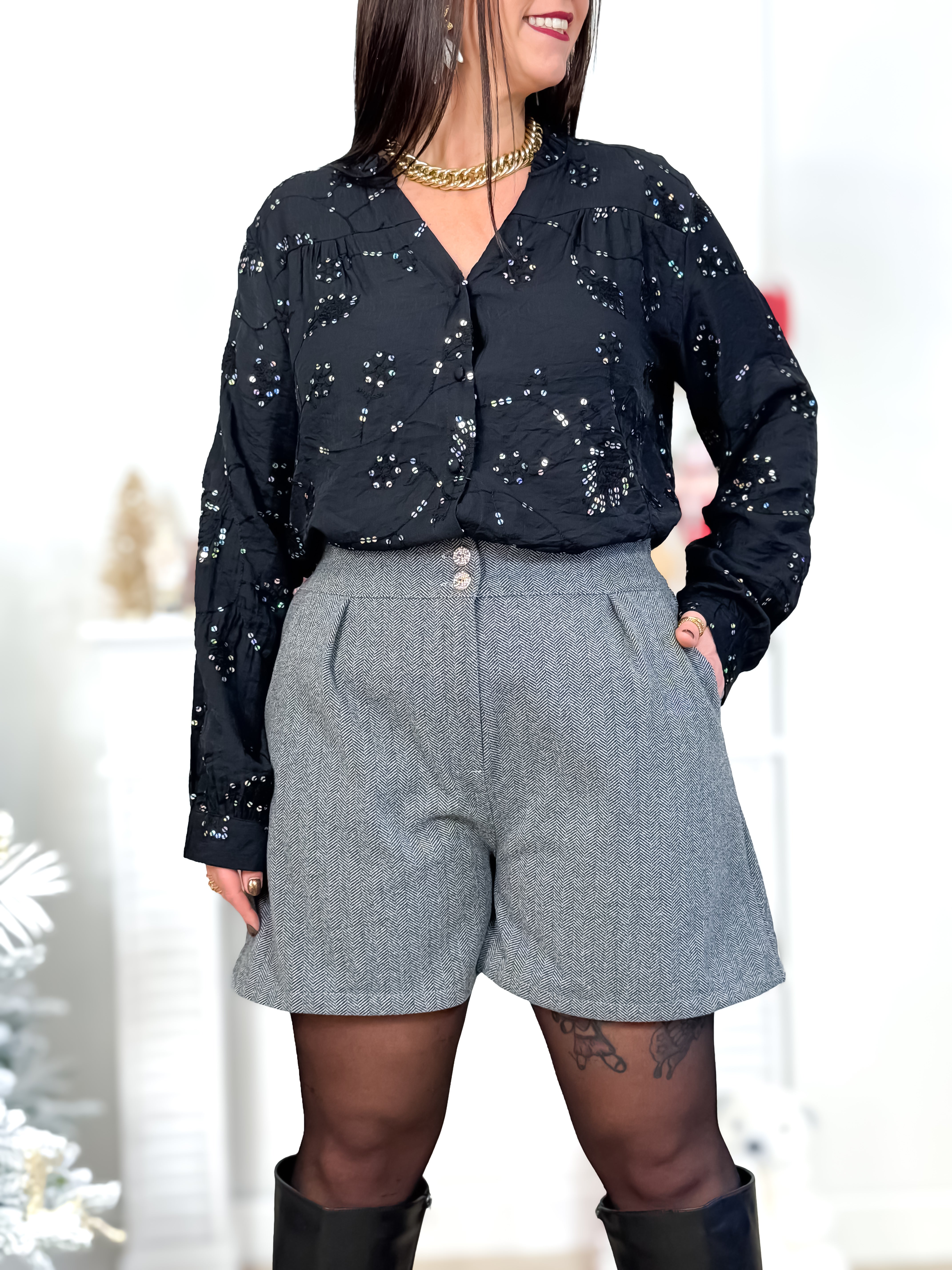 Short - Telma - Gris