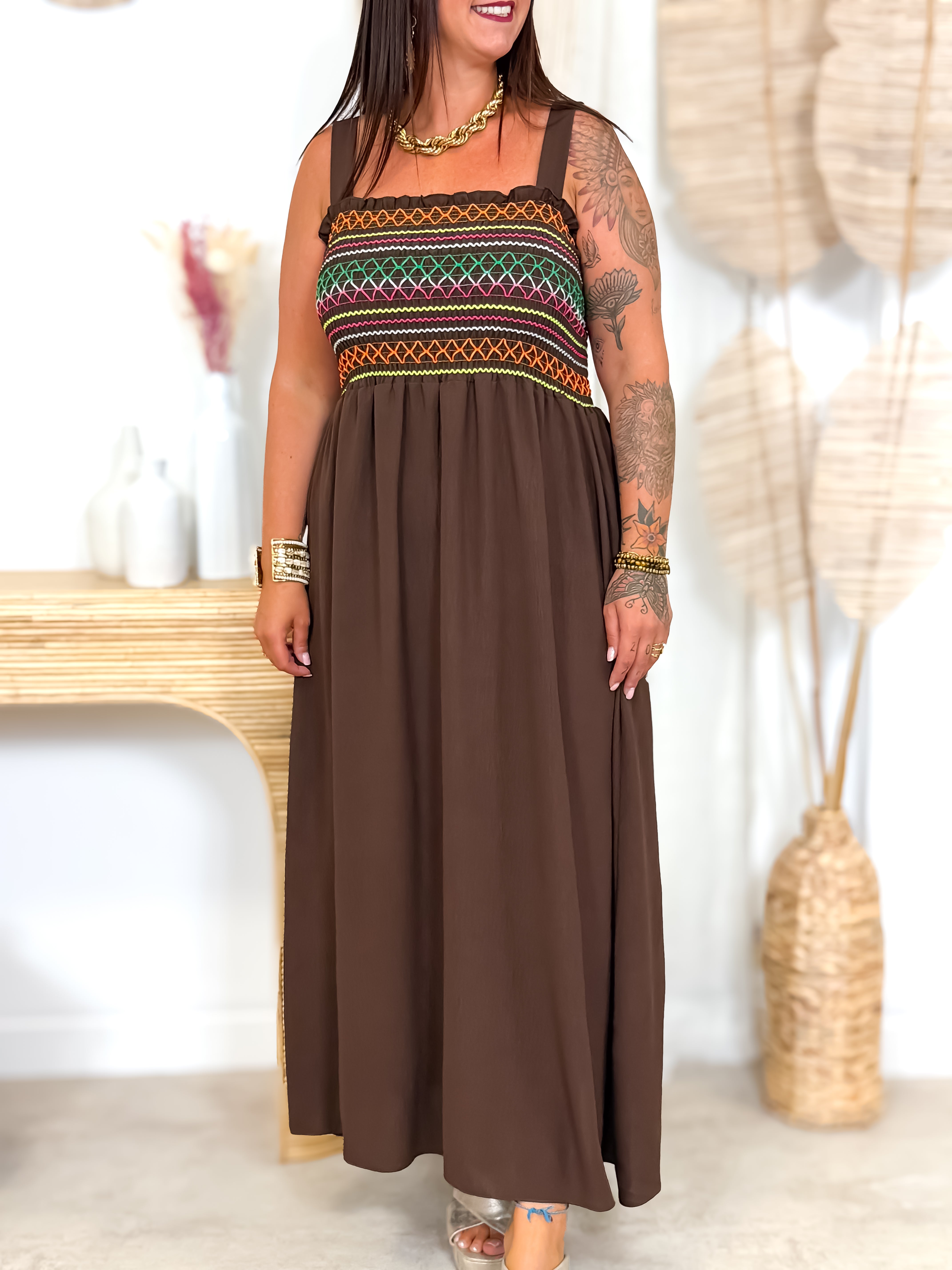 Robe Longue - Enea - Chocolat