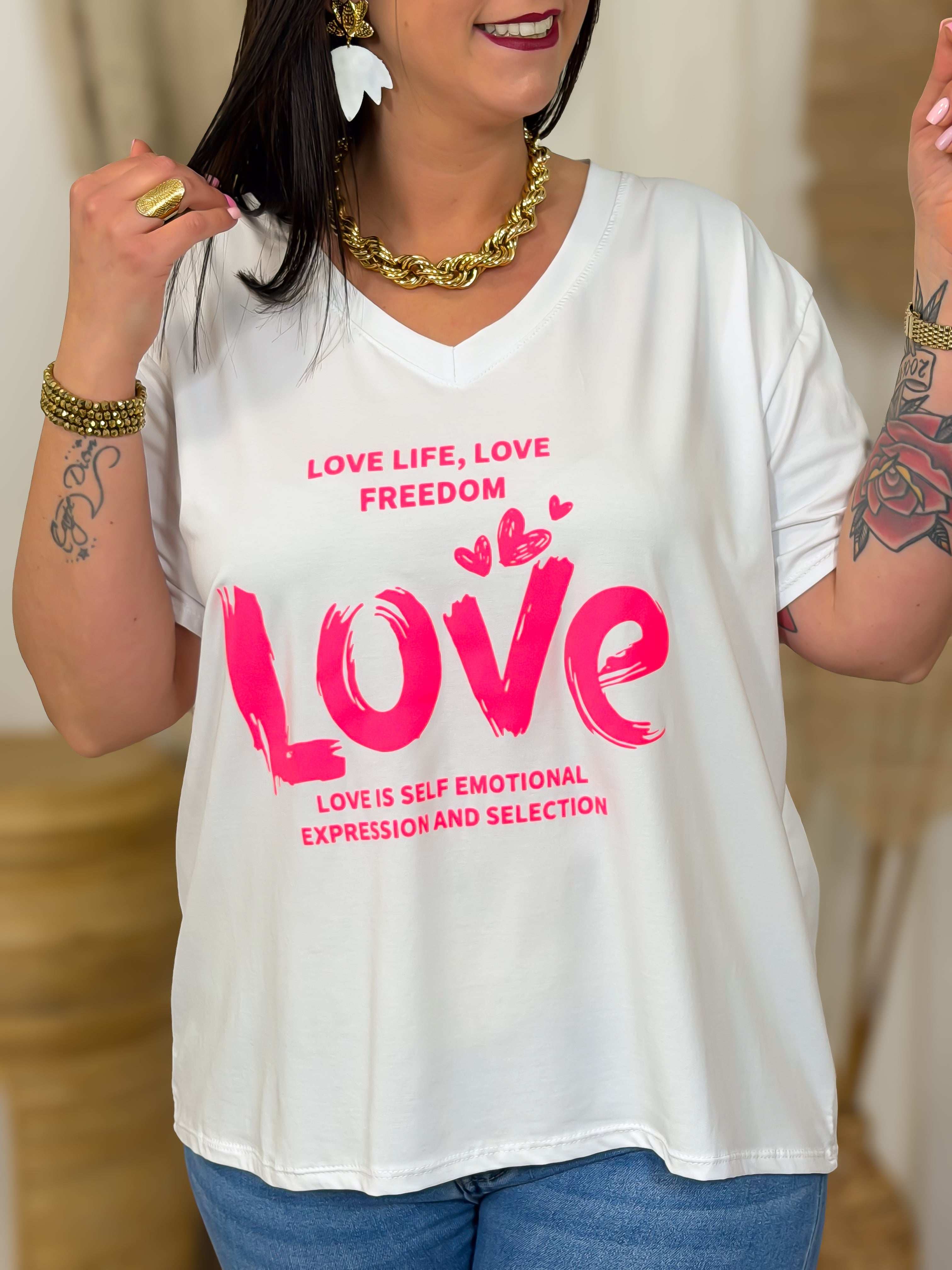 T-shirt - Leila - Geel