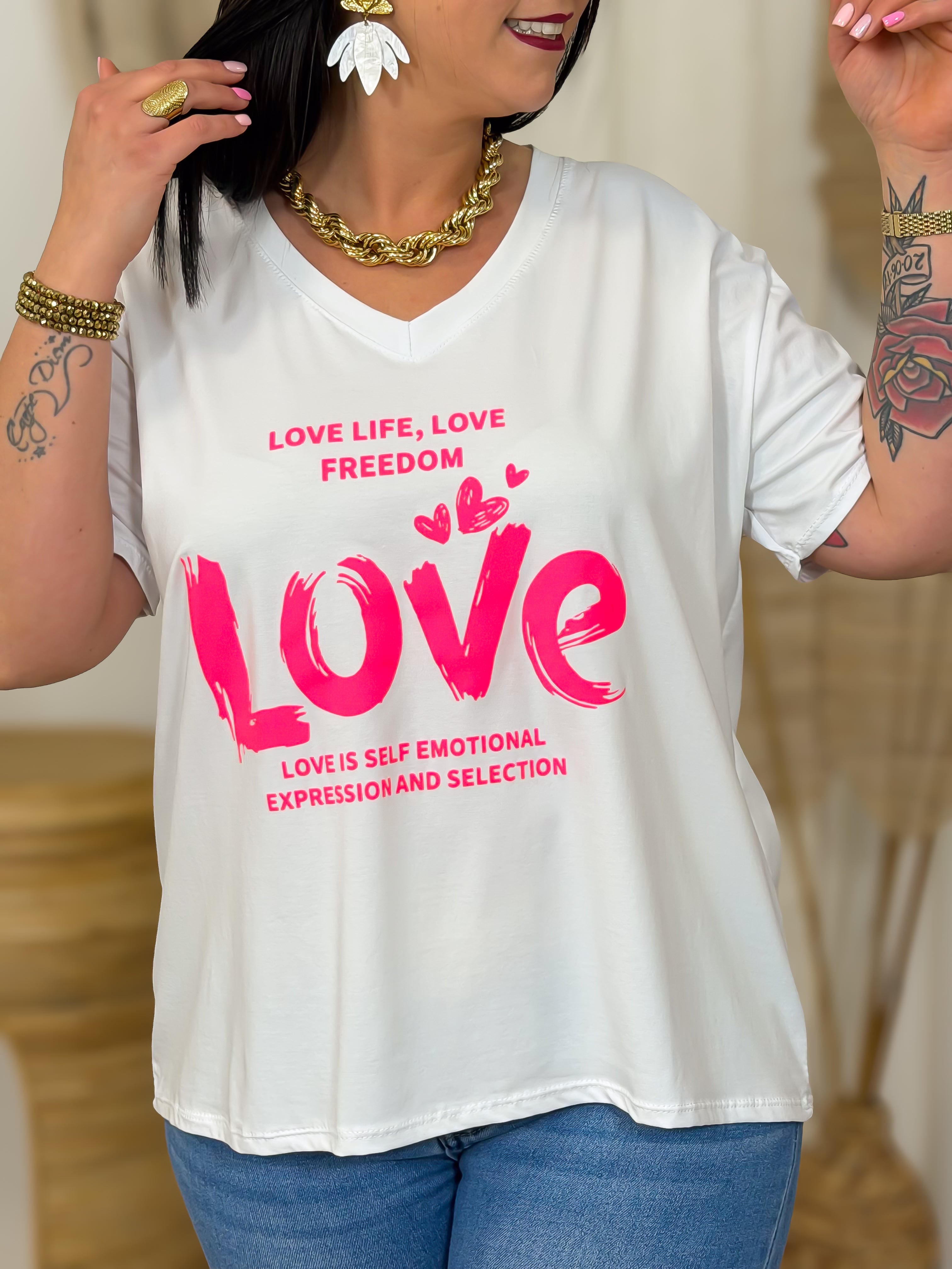 T-shirt - Leila - Geel
