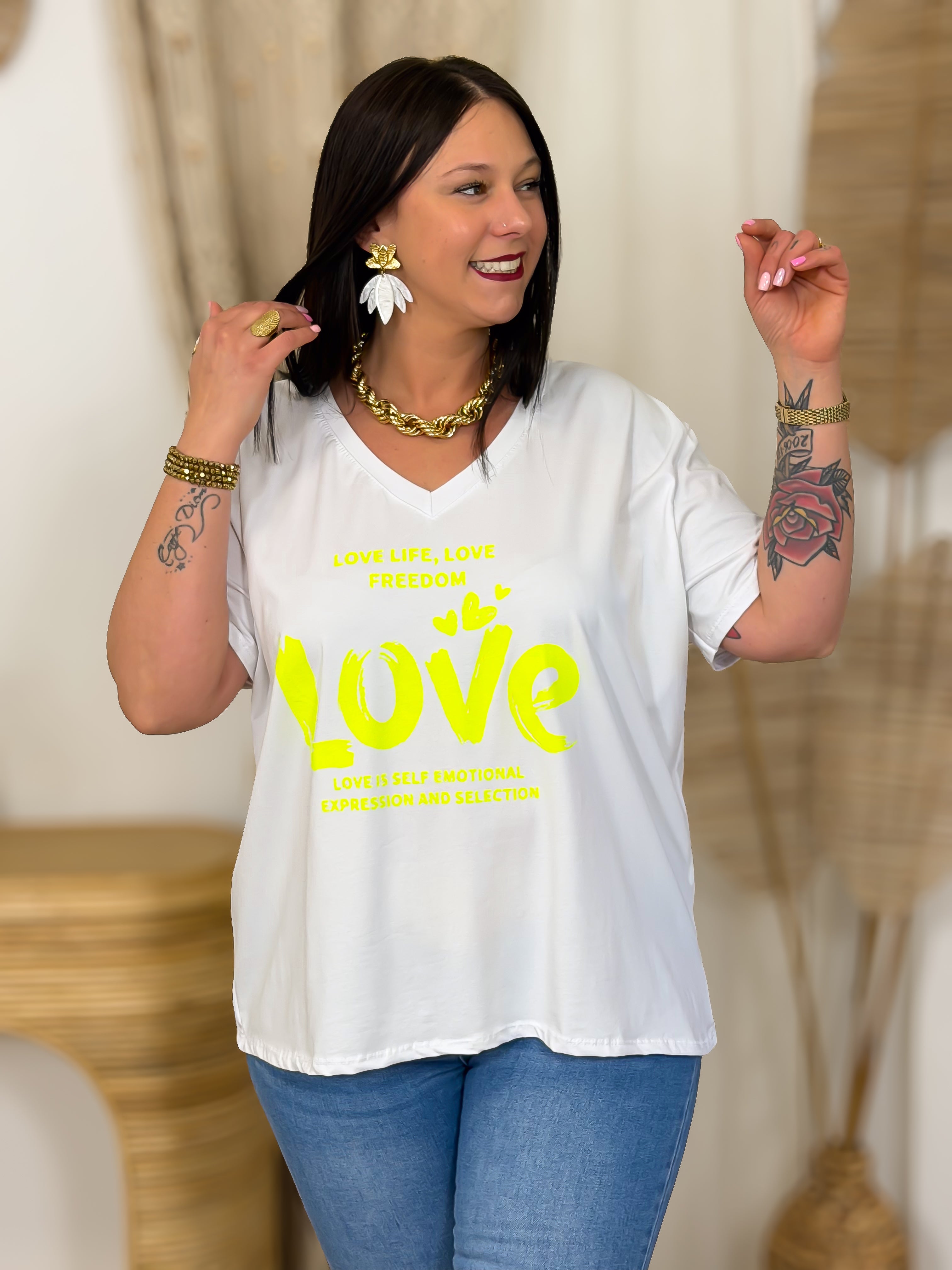 T-shirt - Leila - Geel