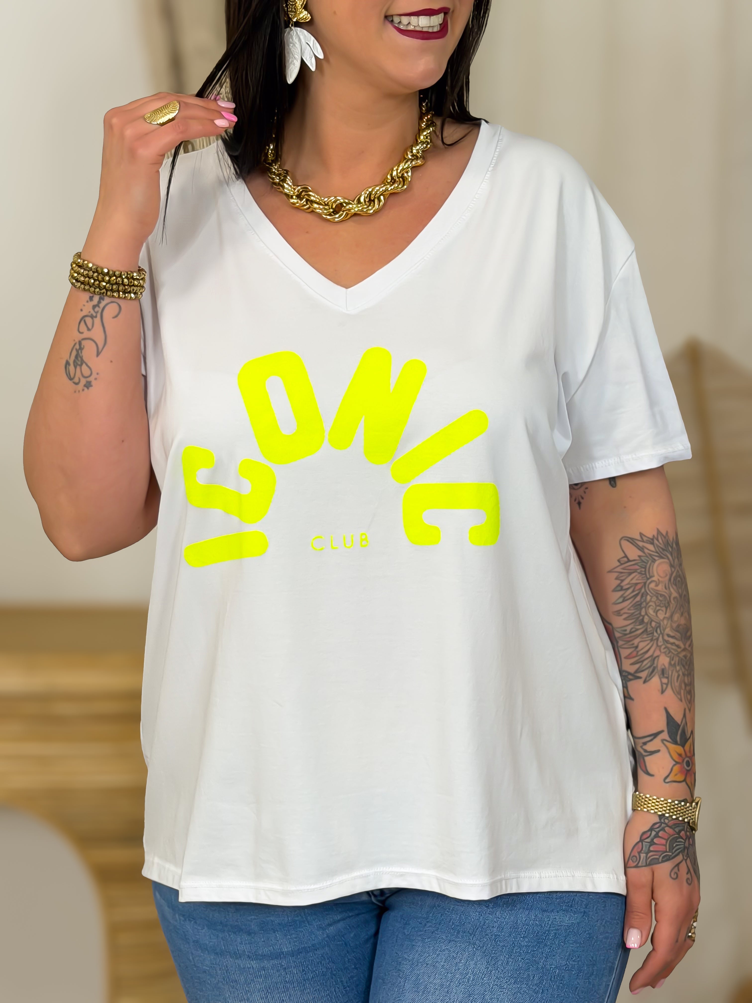 T-shirt - Leila - Geel